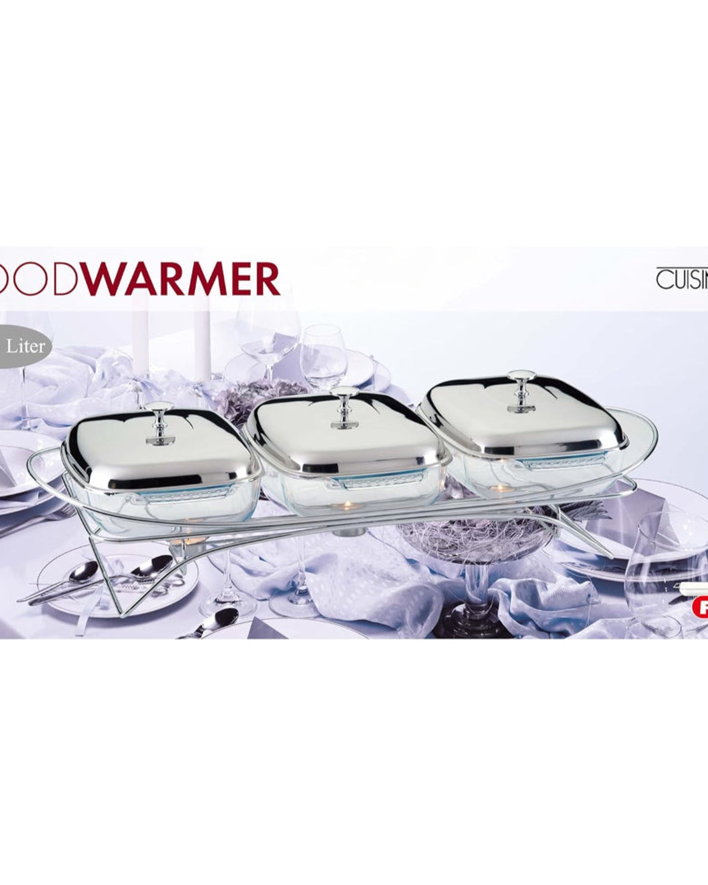 سخان طعام من الفولاذ من كوزين آرت - 3 قطع سعة 1.5 لتر - راحة ثلاثية مدمجة لتسخين الطعام