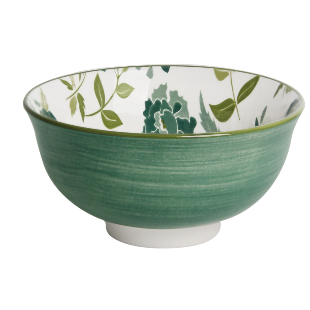 طقم عشاء نوح من البورسلين الضحل، ١٢ قطعة، أخضر، (٤ أطباق عشاء، ٤ أطباق جانبية، ٤ أوعية صغيرة)