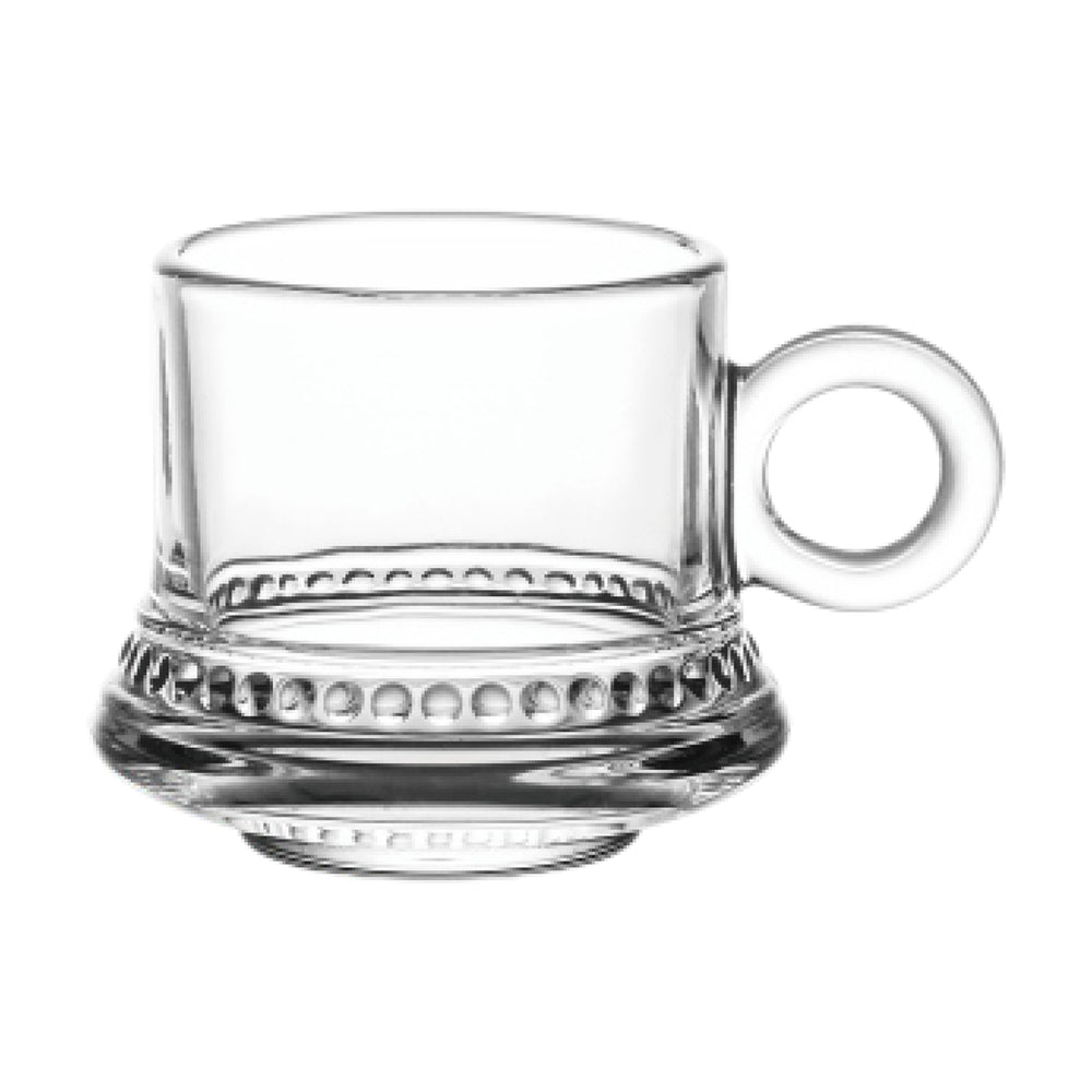 طقم فناجين شاي زجاجية مع صحون من دوياليكس - 190 مل، 12 قطعة، شفاف (CS-058A)