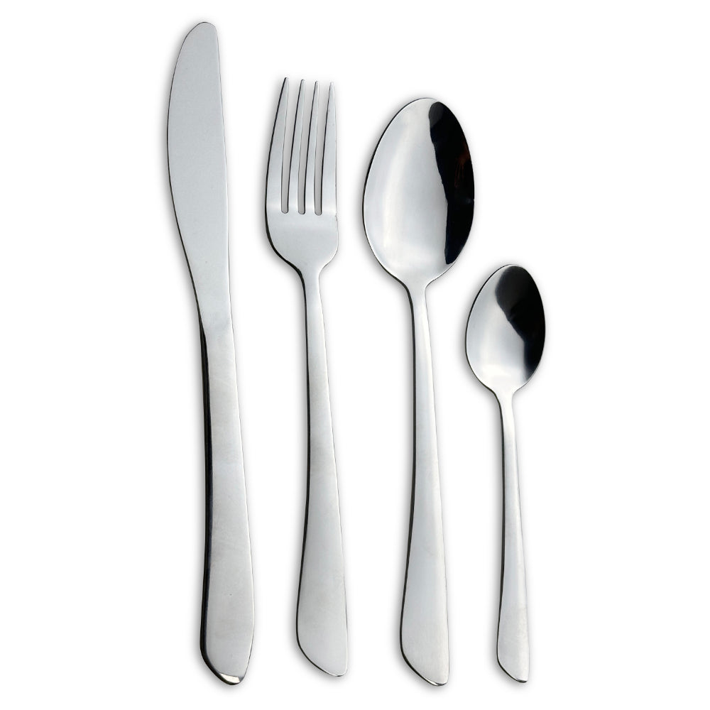 مجموعة أدوات مائدة ساسا من الفولاذ المقاوم للصدأ من كويزين آرت، 16 قطعة، فضية