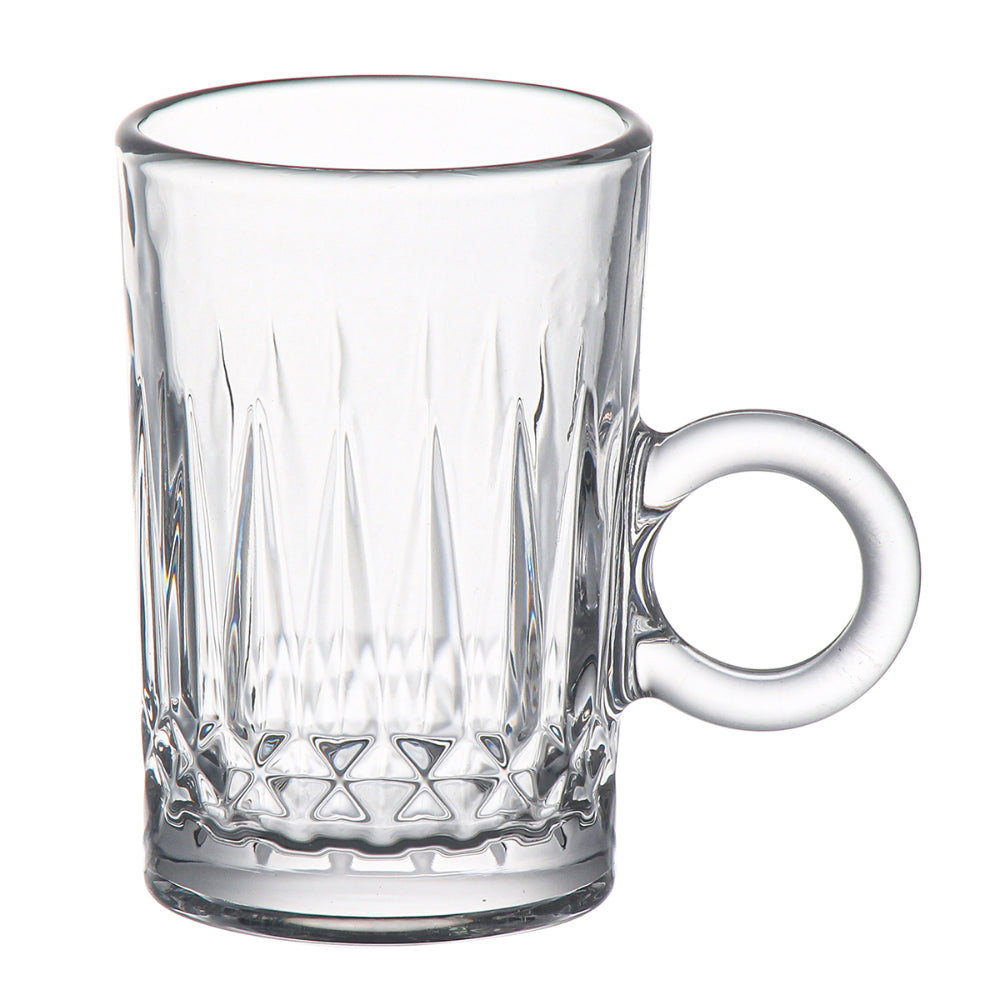 طقم فناجين شاي وصحن زجاجي من دوياليكس - ١٢٠ مل، ١٢ قطعة، شفاف (CS-158D)