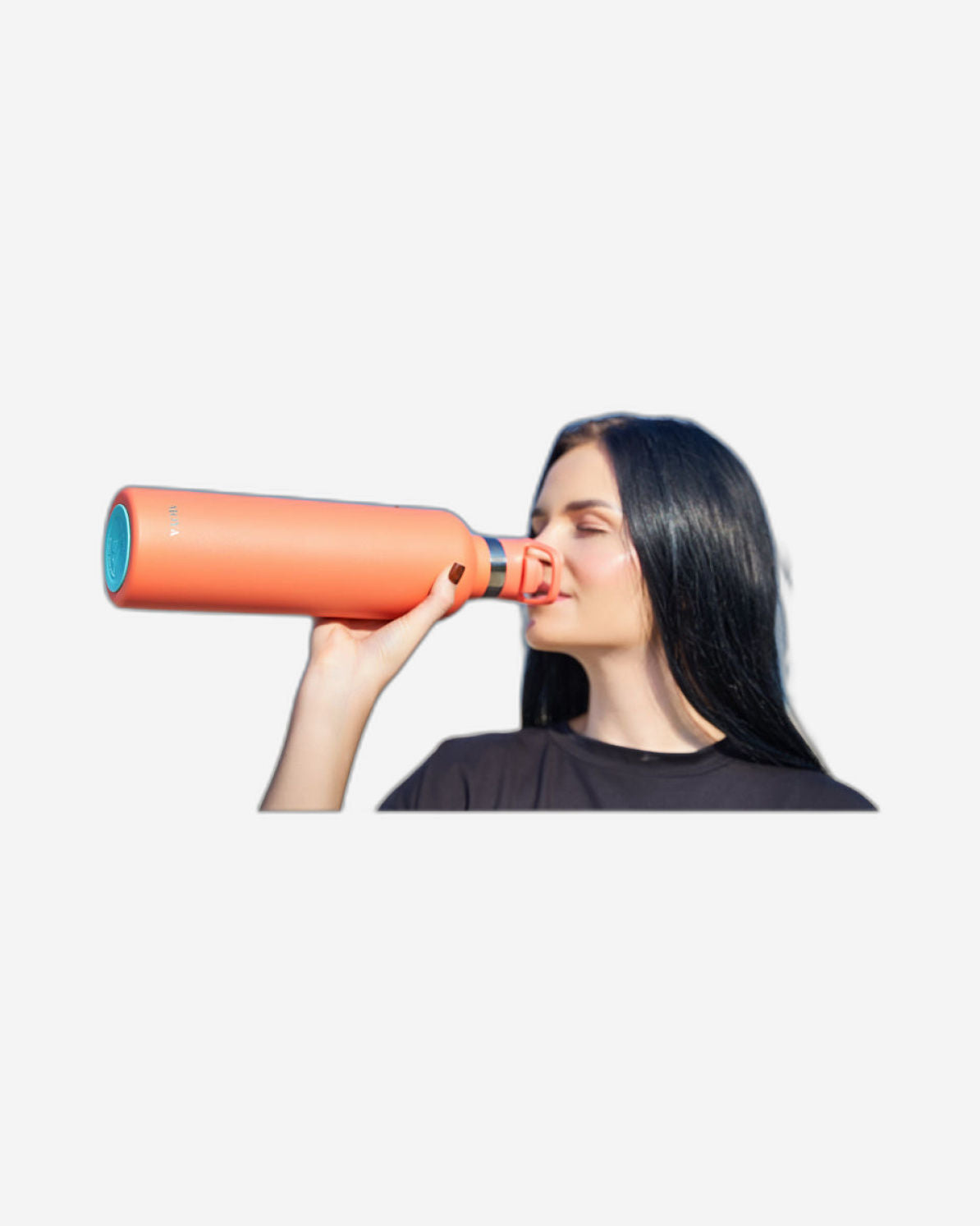 زجاجة مياه مويا "كورال ريف" المعزولة والمستدامة، سعة لتر واحد، باللون الأسود