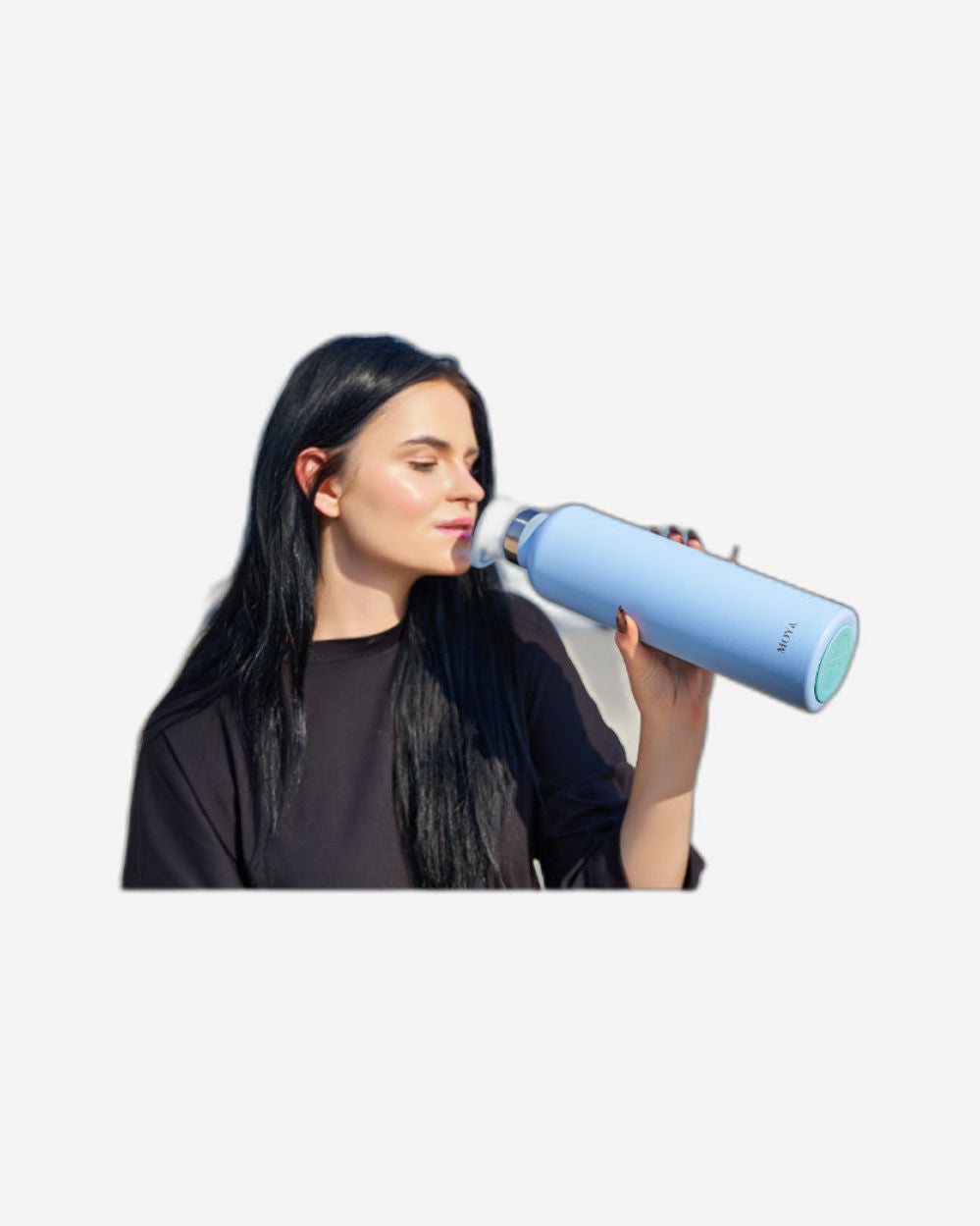 زجاجة مياه مويا "كورال ريف" المعزولة والمستدامة، سعة لتر واحد، باللون الأسود