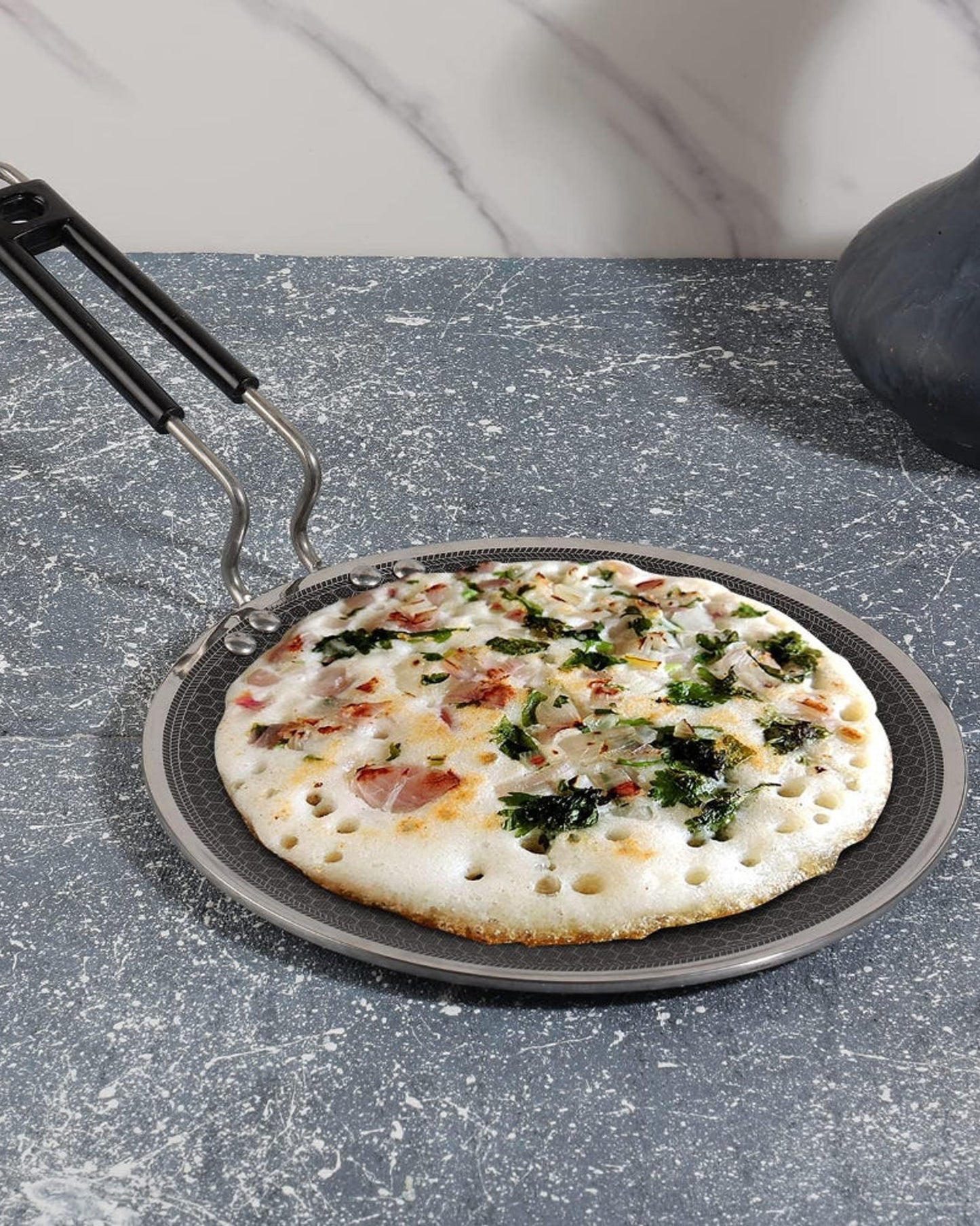 موقد فينود بلاتينيوم ثلاثي الطبقات من الفولاذ المقاوم للصدأ SAS Pro Tawa - 25 سم، سمك 4 مم، فضي (مناسب للحث)