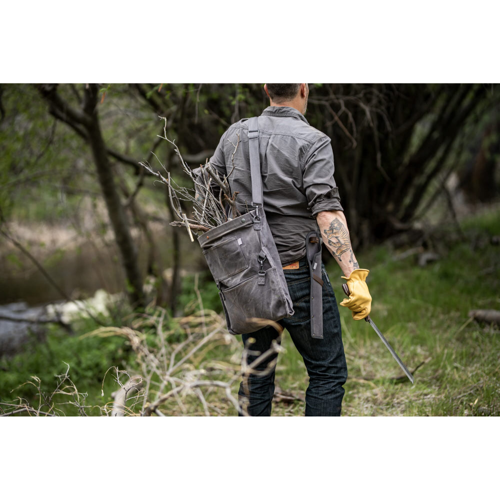 BareBones - حقيبة تجميع/قماش مشمع (رمادي داكن)