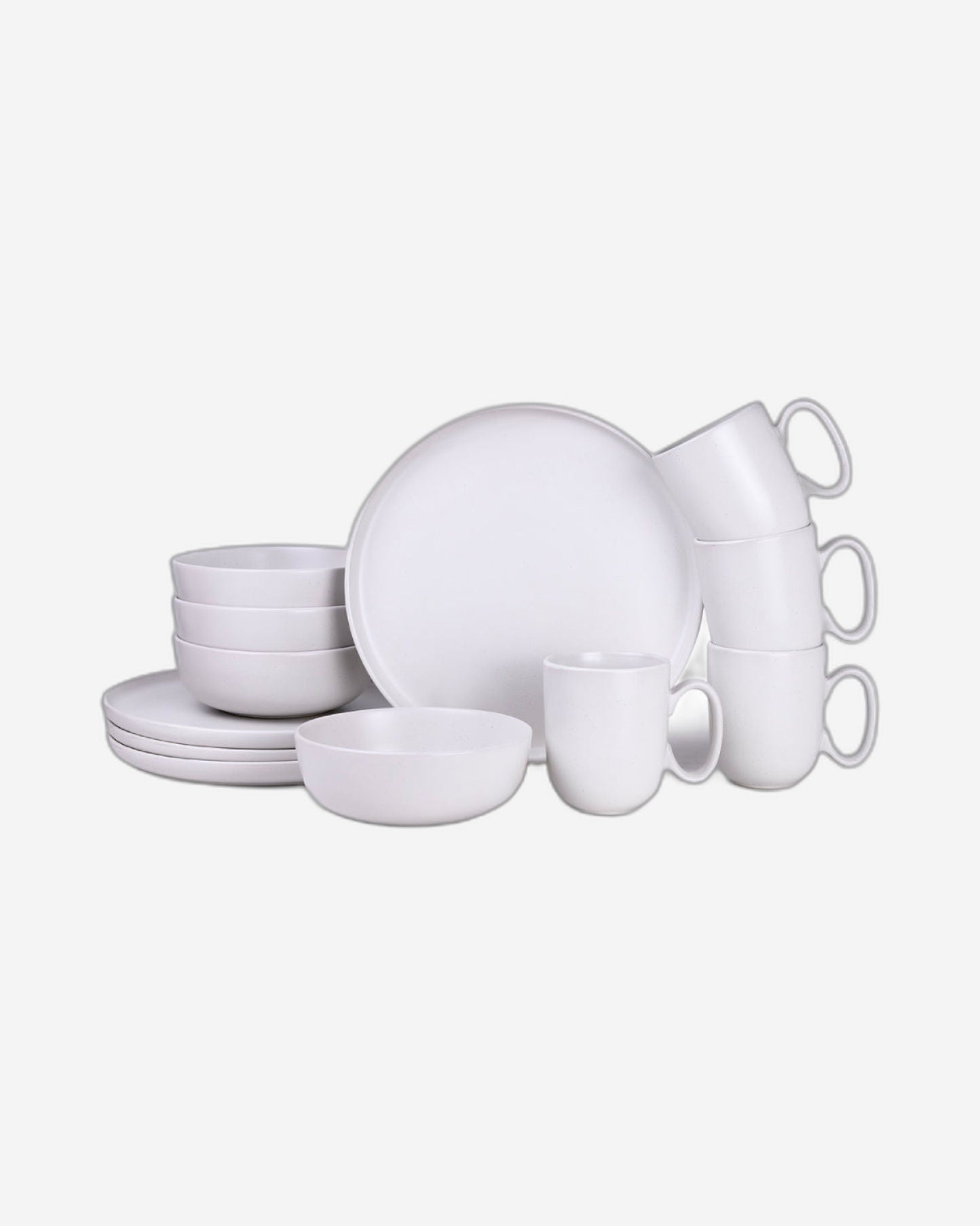 طقم عشاء من الخزف الحجري من كويزين آرت ULA، مكون من 12 قطعة - رمادي