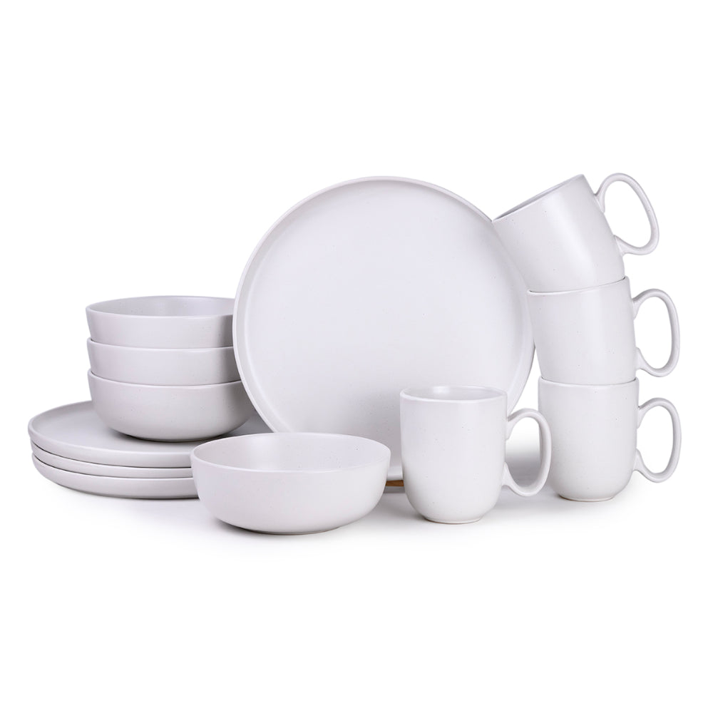 Cuisine Art ULA 12-Piece Stoneware Dinner Set - Grey