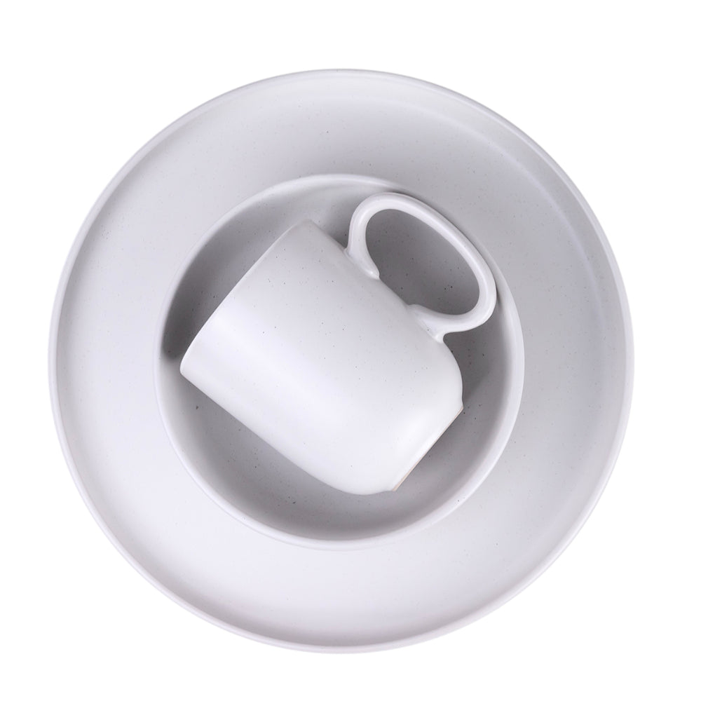 طقم عشاء من الخزف الحجري من كويزين آرت ULA، مكون من 12 قطعة - رمادي