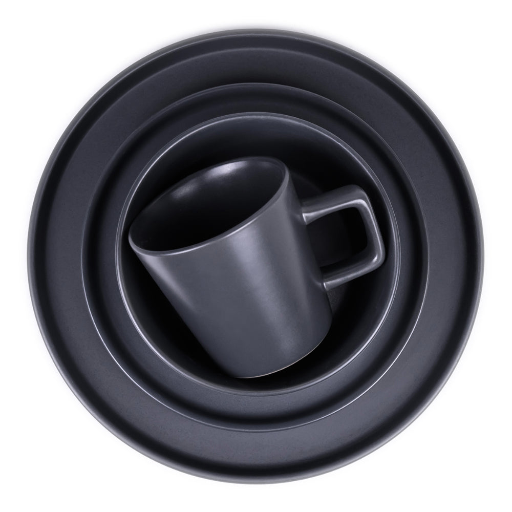 طقم عشاء سيراميكي من كويزين آرت سيرا، 16 قطعة - رمادي