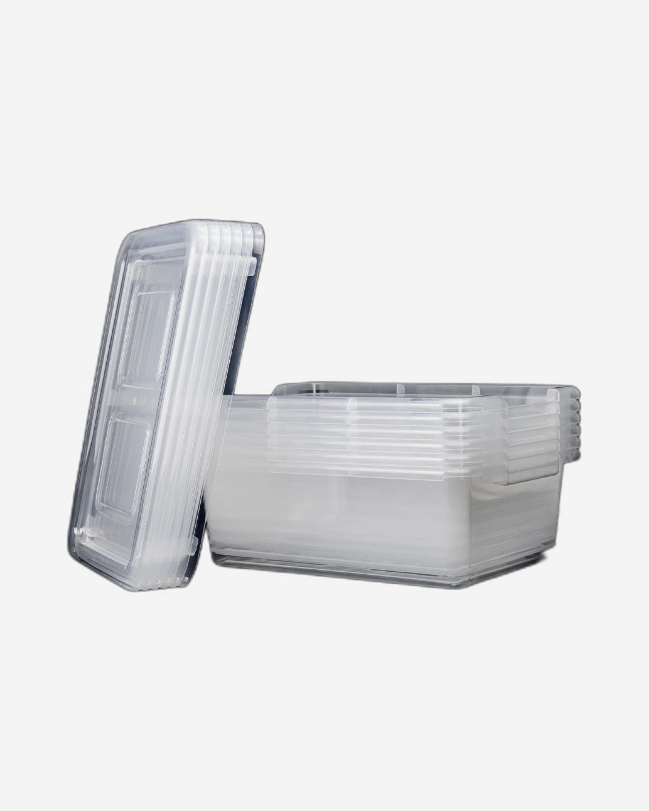 مجموعة صناديق تخزين من البولي بروبيلين من مونديكس، 6 قطع - سعة 10 لتر لكل قطعة - شفافة