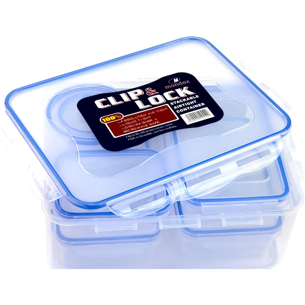 مجموعة علب طعام من البولي بروبيلين من مونديكس - 7 قطع (1N 5000 مل، 3N 750 مل، 1N 300 مل، 1N 250 مل، 100 مل)