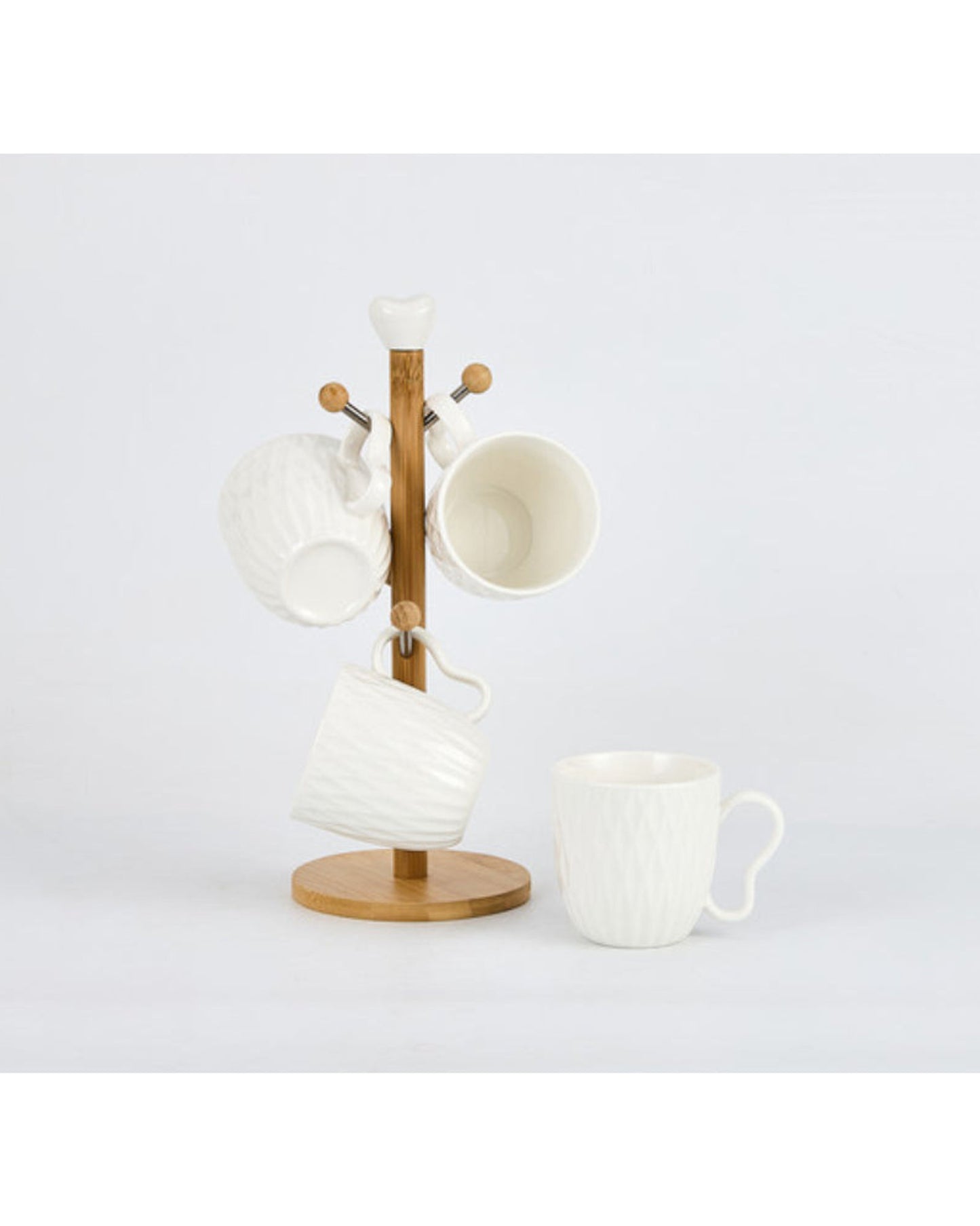 طقم أكواب من البورسلين الأنيق من شالو، مكون من 4 أكواب مع حامل، سعة 300 مل