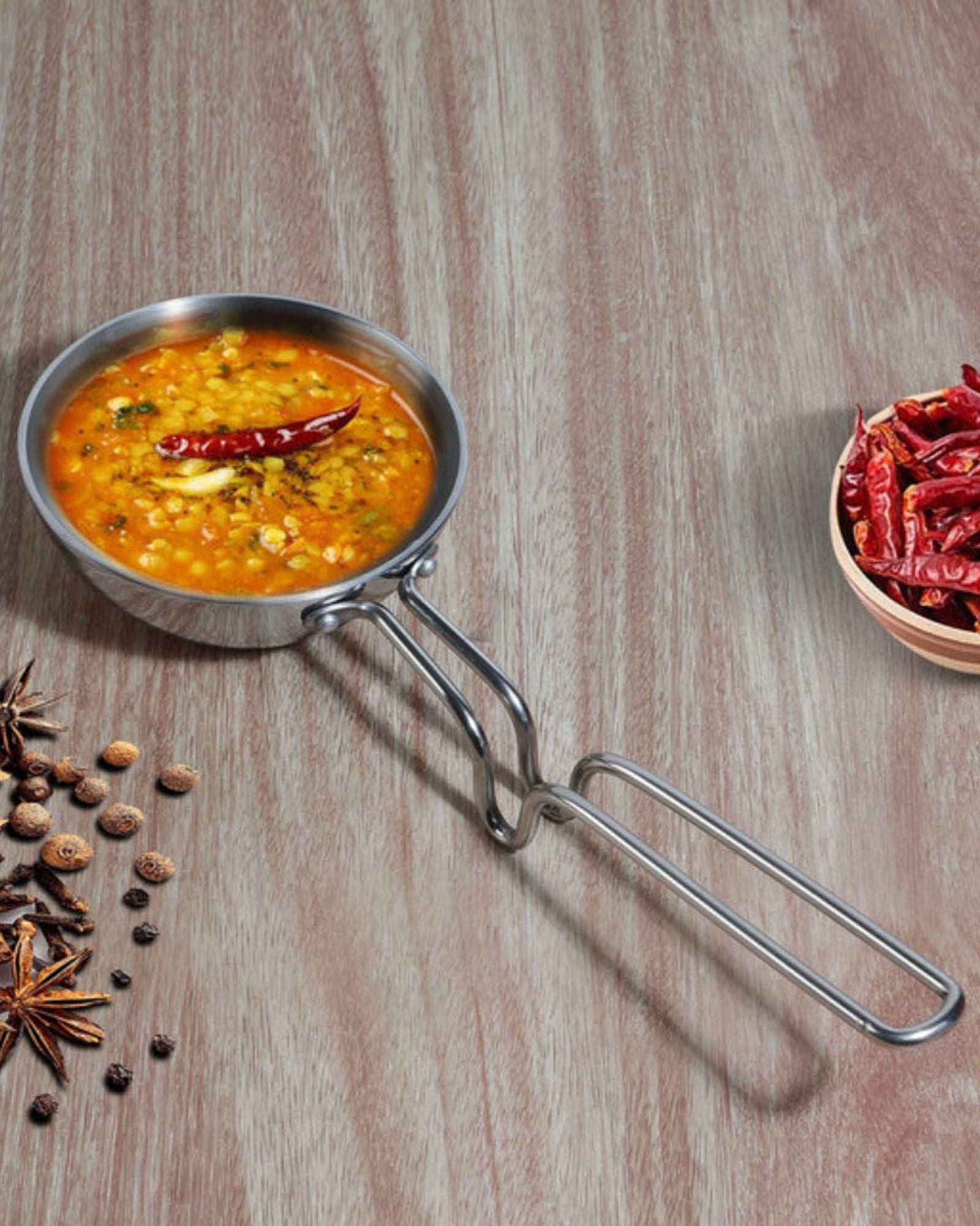 مقلاة تادكا من فينود بلاتينيوم تريبلي من الفولاذ المقاوم للصدأ - كبيرة، 11 سم، فضي