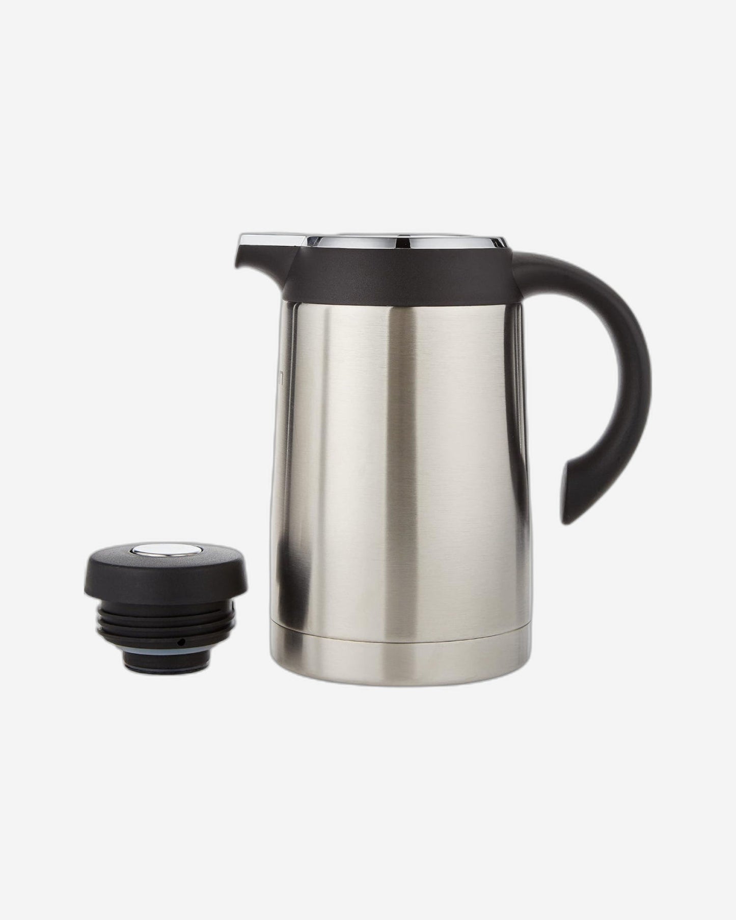 قارورة نيسان ريجال من الفولاذ المقاوم للصدأ، سعة ١.٣ لتر - فضي/أسود | قارورة متينة مزدوجة الجدار معزولة بالتفريغ للمشروبات الساخنة والباردة