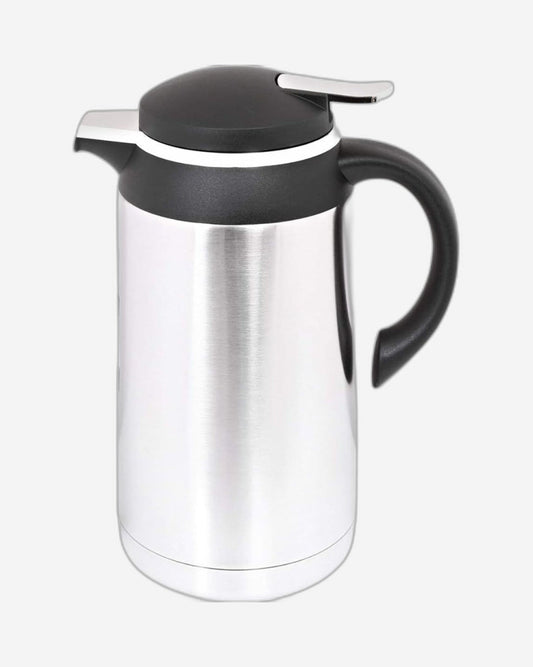 قارورة نيسان ريجال من الفولاذ المقاوم للصدأ، سعة ١٫٩ لتر - فضي/أسود | قارورة متينة مزدوجة الجدار معزولة بالتفريغ للمشروبات الساخنة والباردة