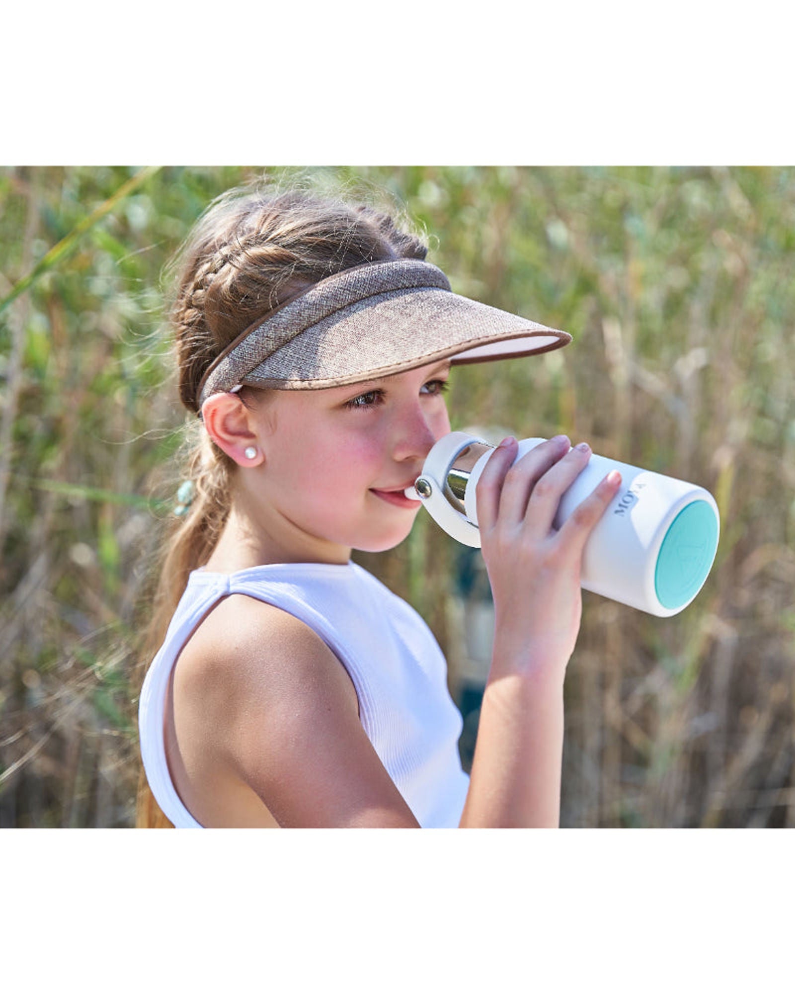 زجاجة مياه مويا "صدفة البحر" المعزولة والمستدامة، سعة 350 مل، باللون الأبيض