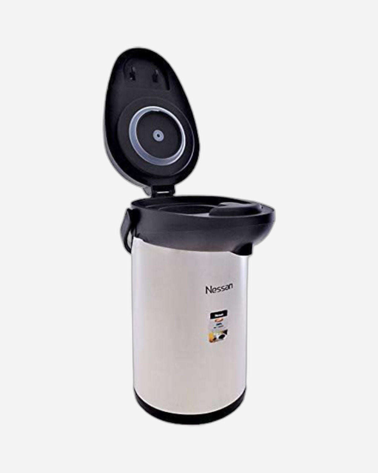 قارورة نيسان المعزولة بمضخة من الفولاذ المقاوم للصدأ، فضية اللون، سعة ٣.٥ لتر | قارورة مشروبات معزولة بتفريغ الهواء بجدار مزدوج للمشروبات الساخنة والباردة