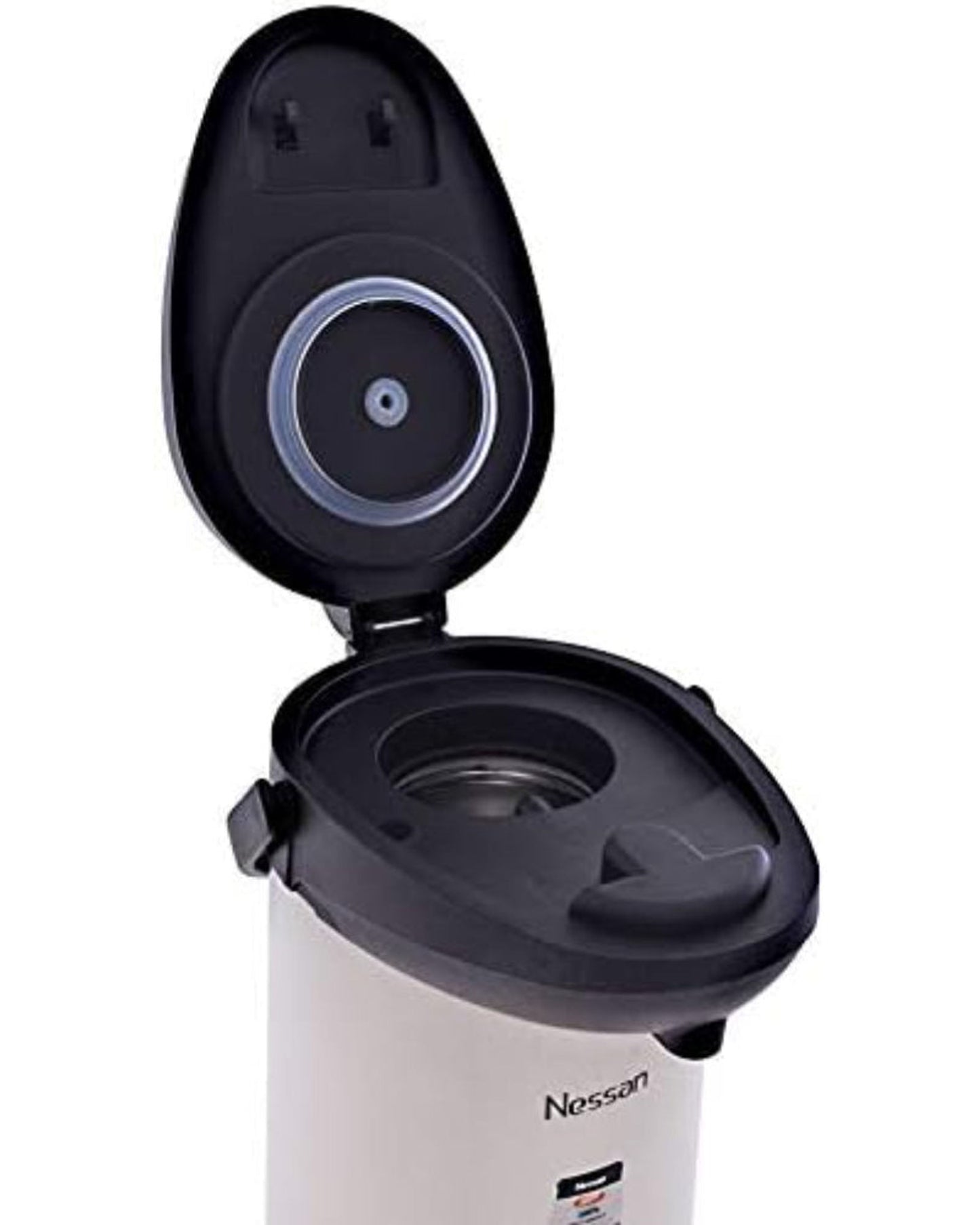 قارورة نيسان المعزولة بمضخة من الفولاذ المقاوم للصدأ، فضية اللون، سعة ٤ لترات | قارورة مشروبات معزولة بتفريغ الهواء مزدوجة الجدار للمشروبات الساخنة والباردة