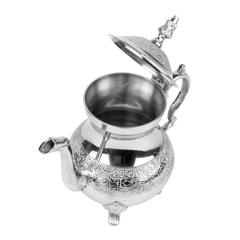 إبريق شاي مغربي من النحاس من كويزين آرت - خيّب، 875 مل، فضي