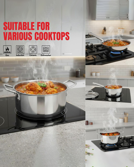 Vinod Luna Triply Stainless Steel Cookware Set 7 pcs