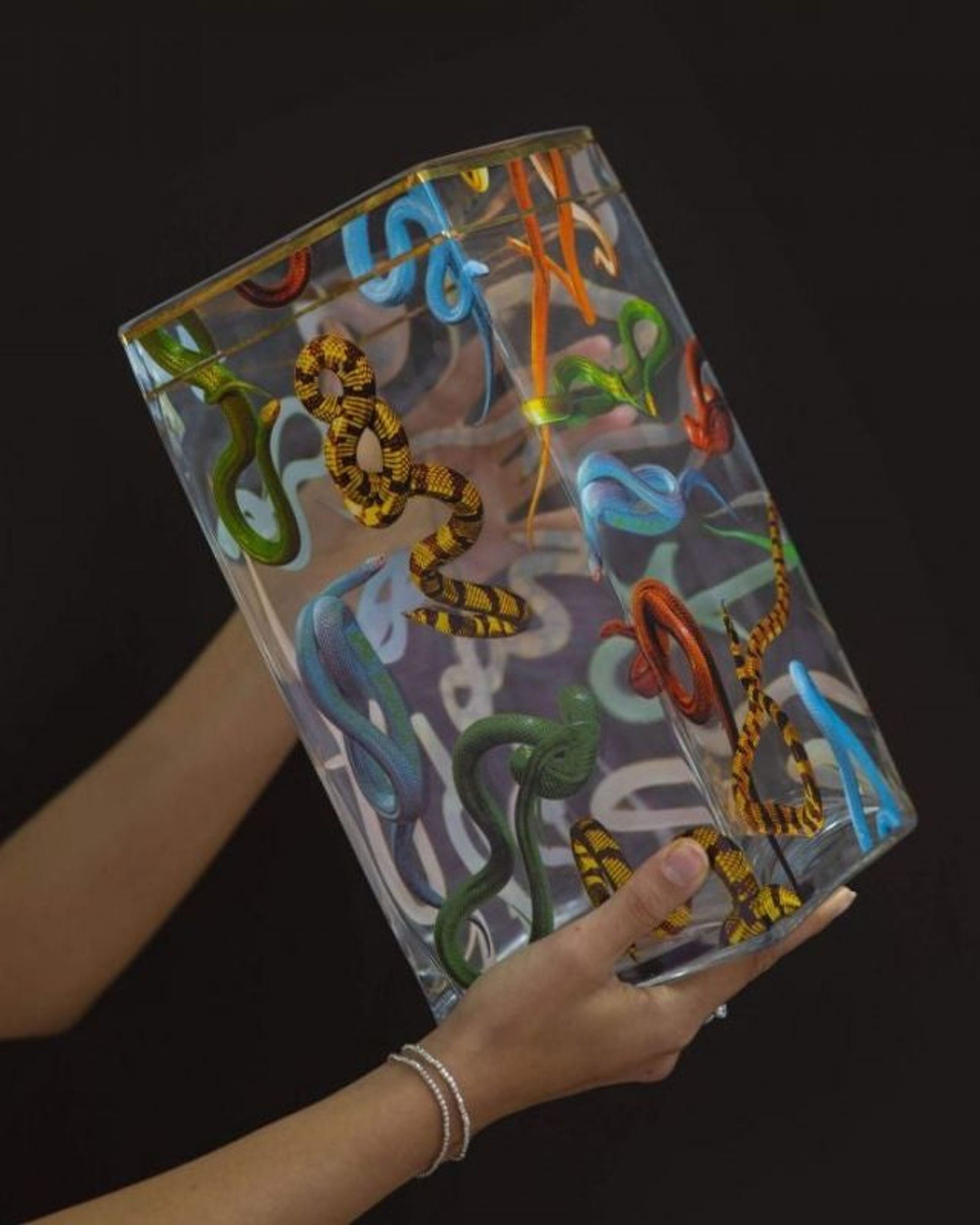 مزهرية زجاجية من سيليتي على شكل ثعابين ورق تواليت (صغيرة)