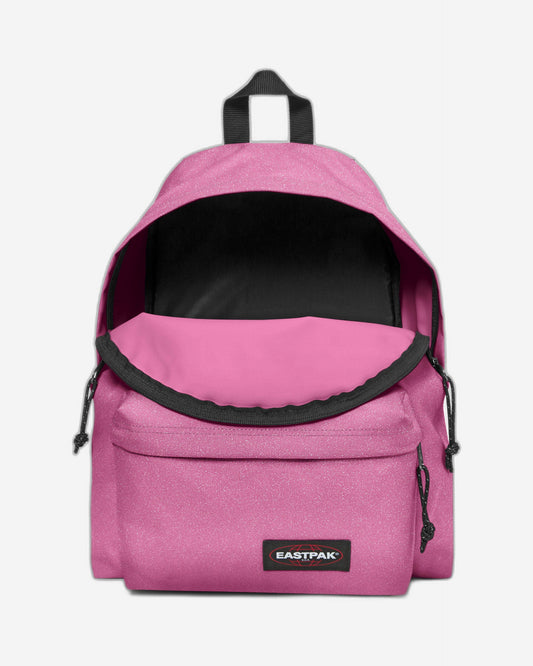 حقيبة ظهر متوسطة الحجم مبطنة من إيستباك، لون وردي سحابي لامع