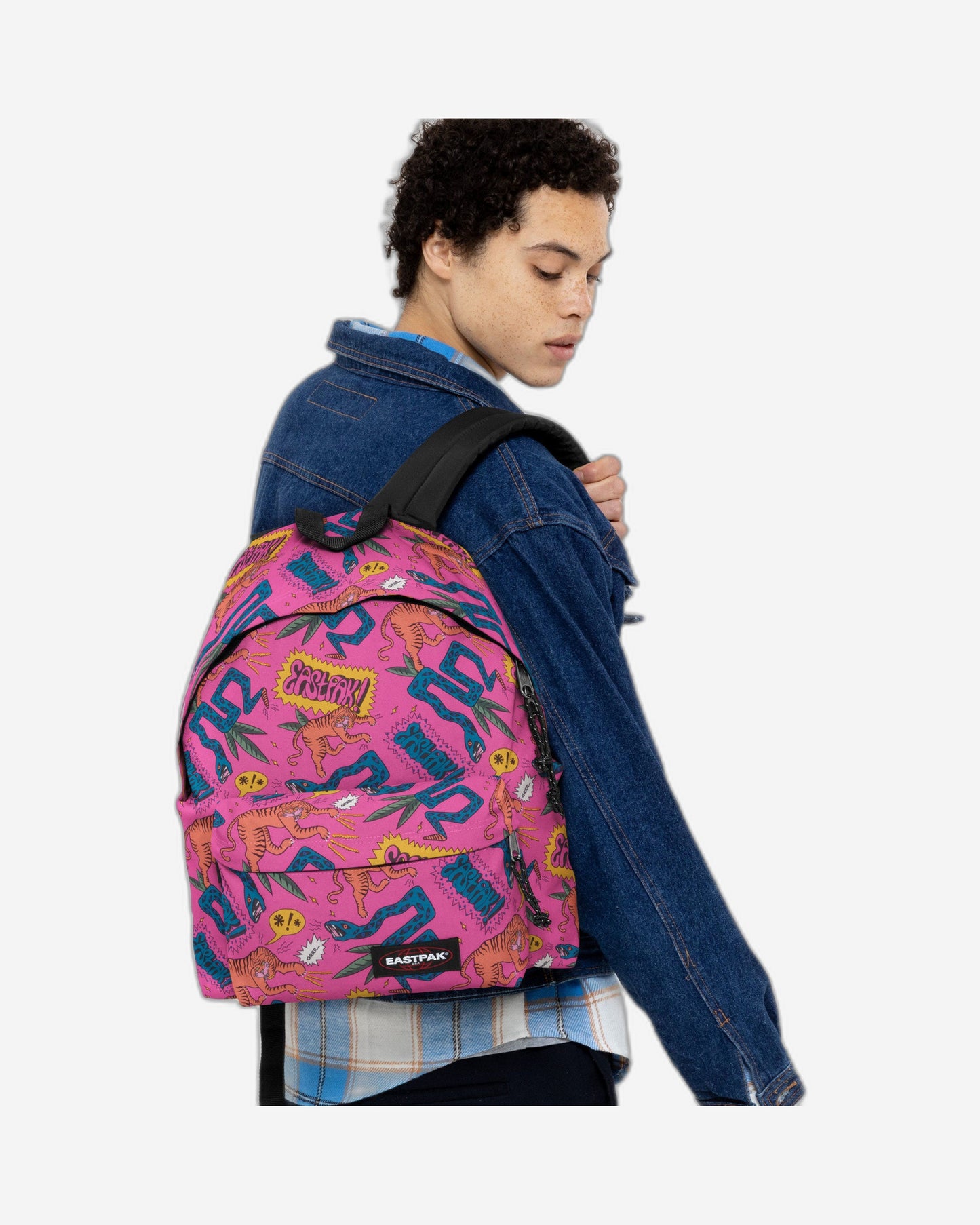 حقيبة ظهر Eastpak Padded Pak'R Comic Pink متوسطة الحجم - EK000620U501