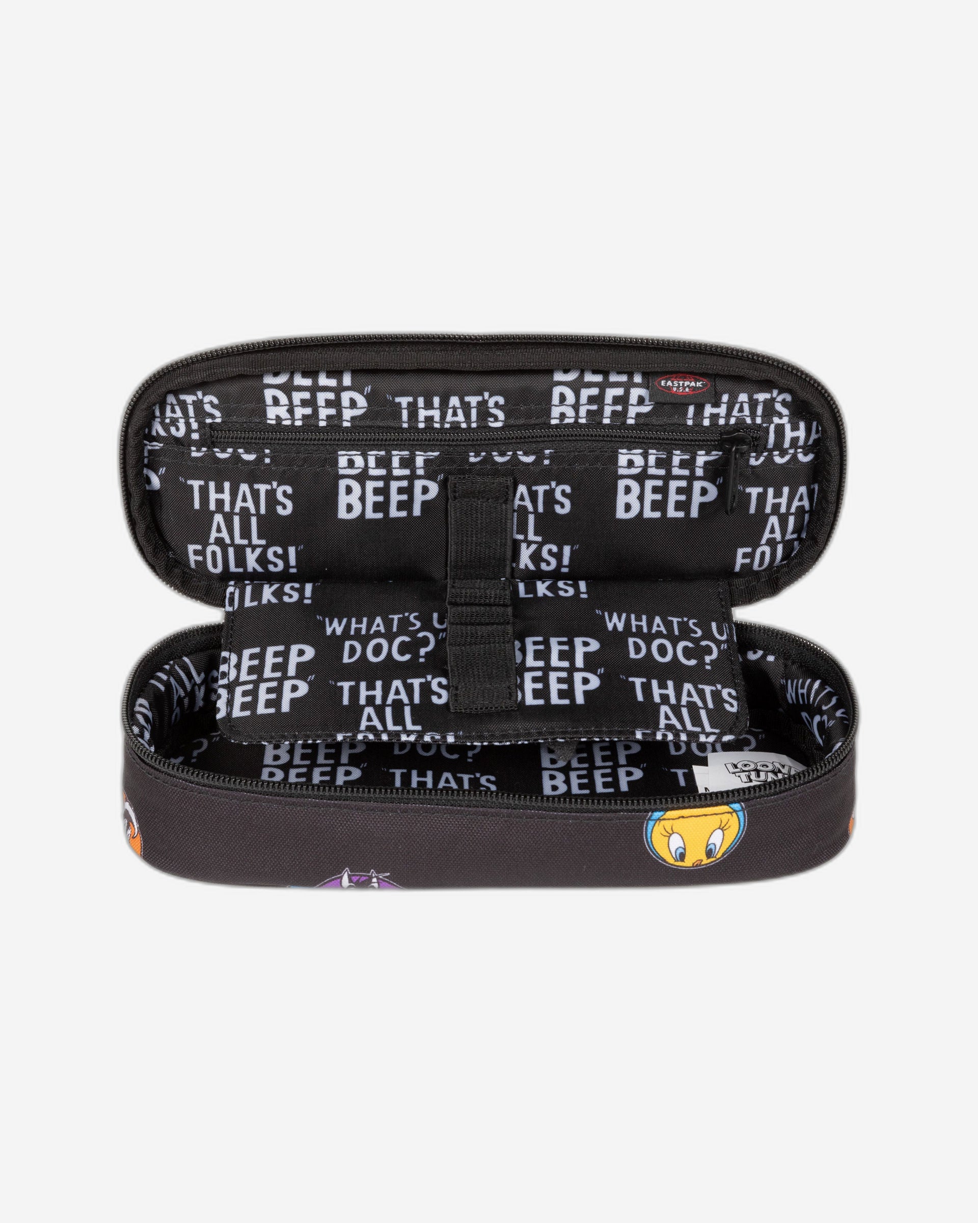 حافظة أقلام صلبة كبيرة بيضاوية من إيست باك، لوني تونز، سوداء - EK0007178J81