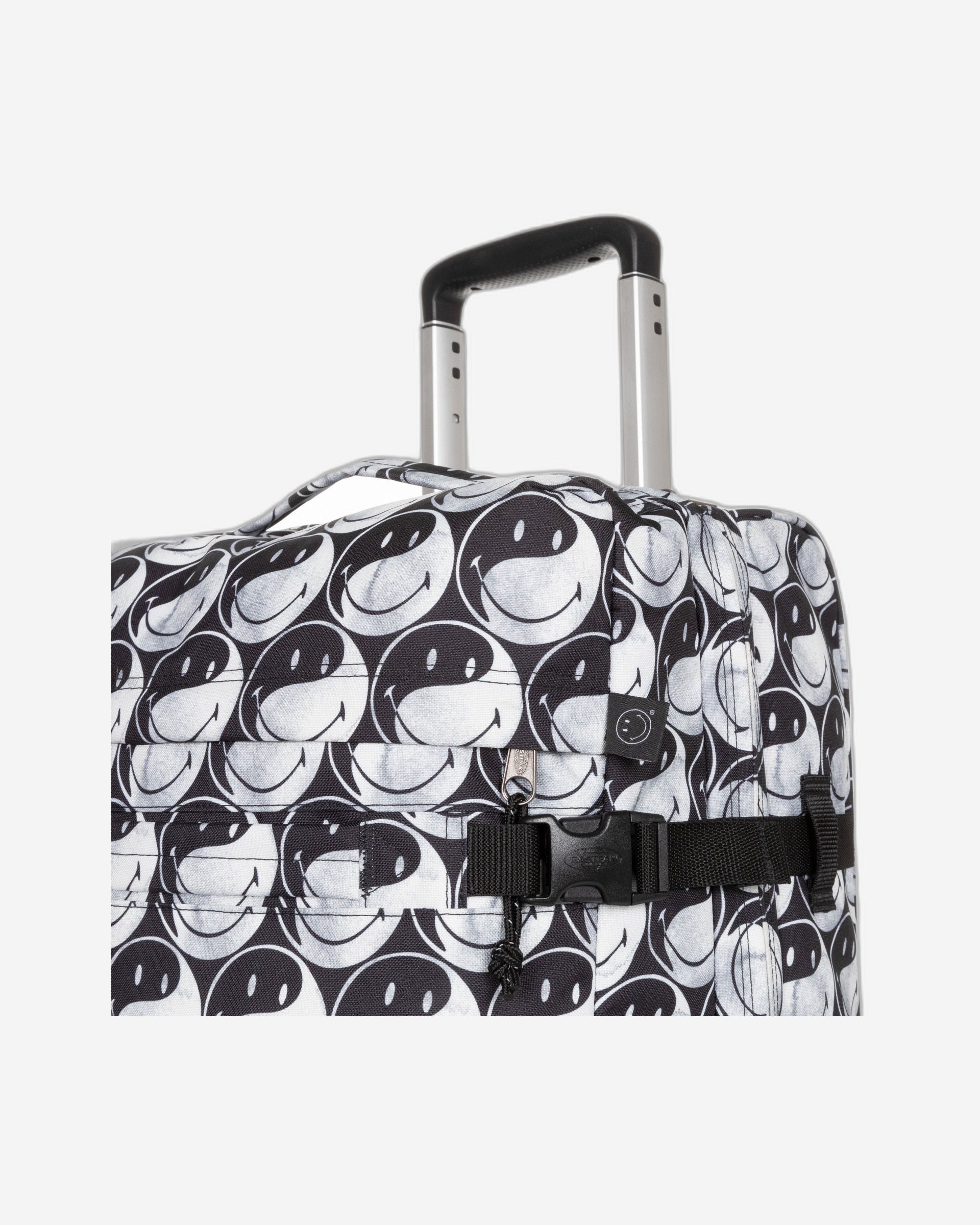 حقيبة سفر إيست باك ترانزيت إس سمايلي واي واي صغيرة ناعمة باللون الأسود - EK0A5BA75K21