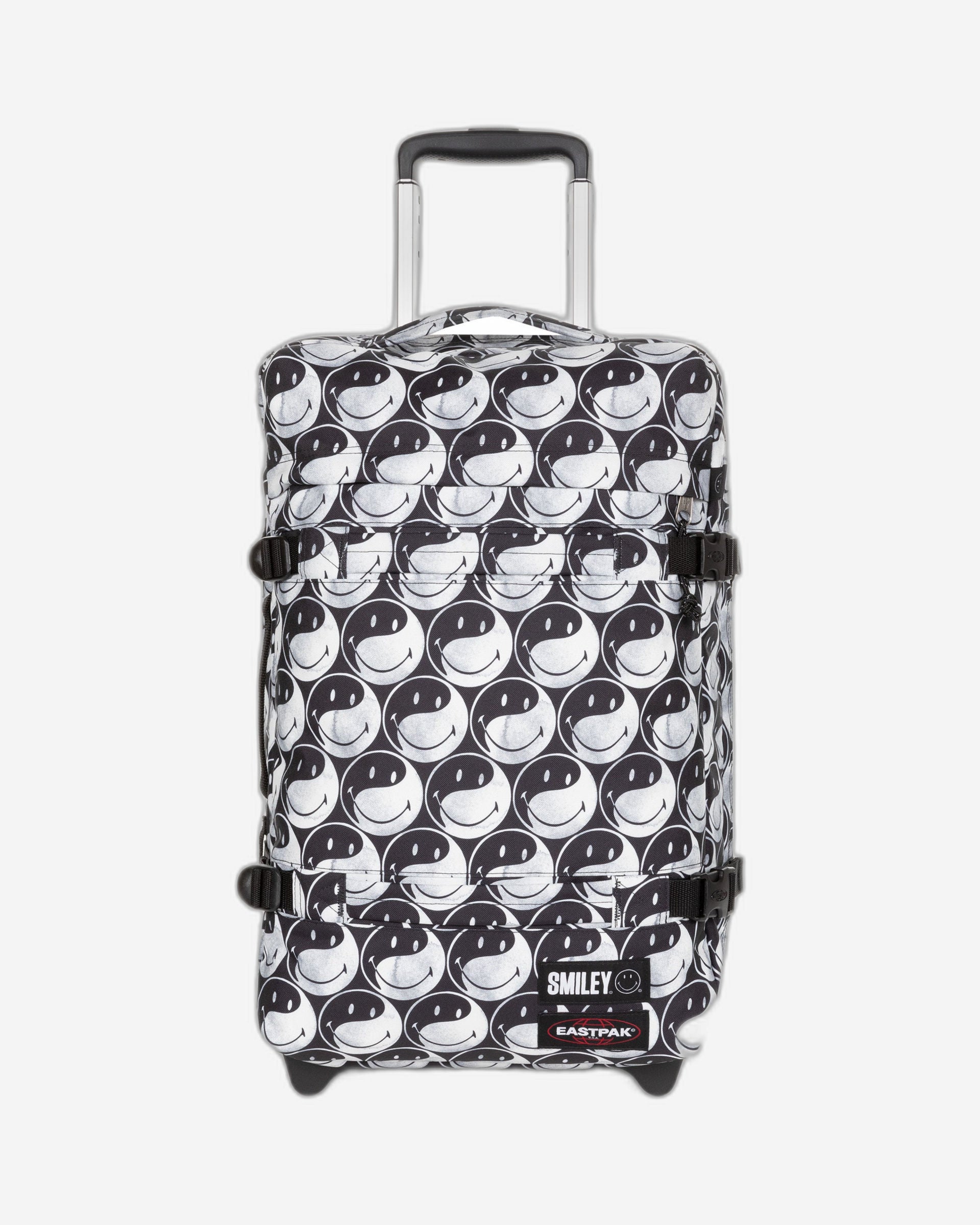 حقيبة سفر إيست باك ترانزيت إس سمايلي واي واي صغيرة ناعمة باللون الأسود - EK0A5BA75K21