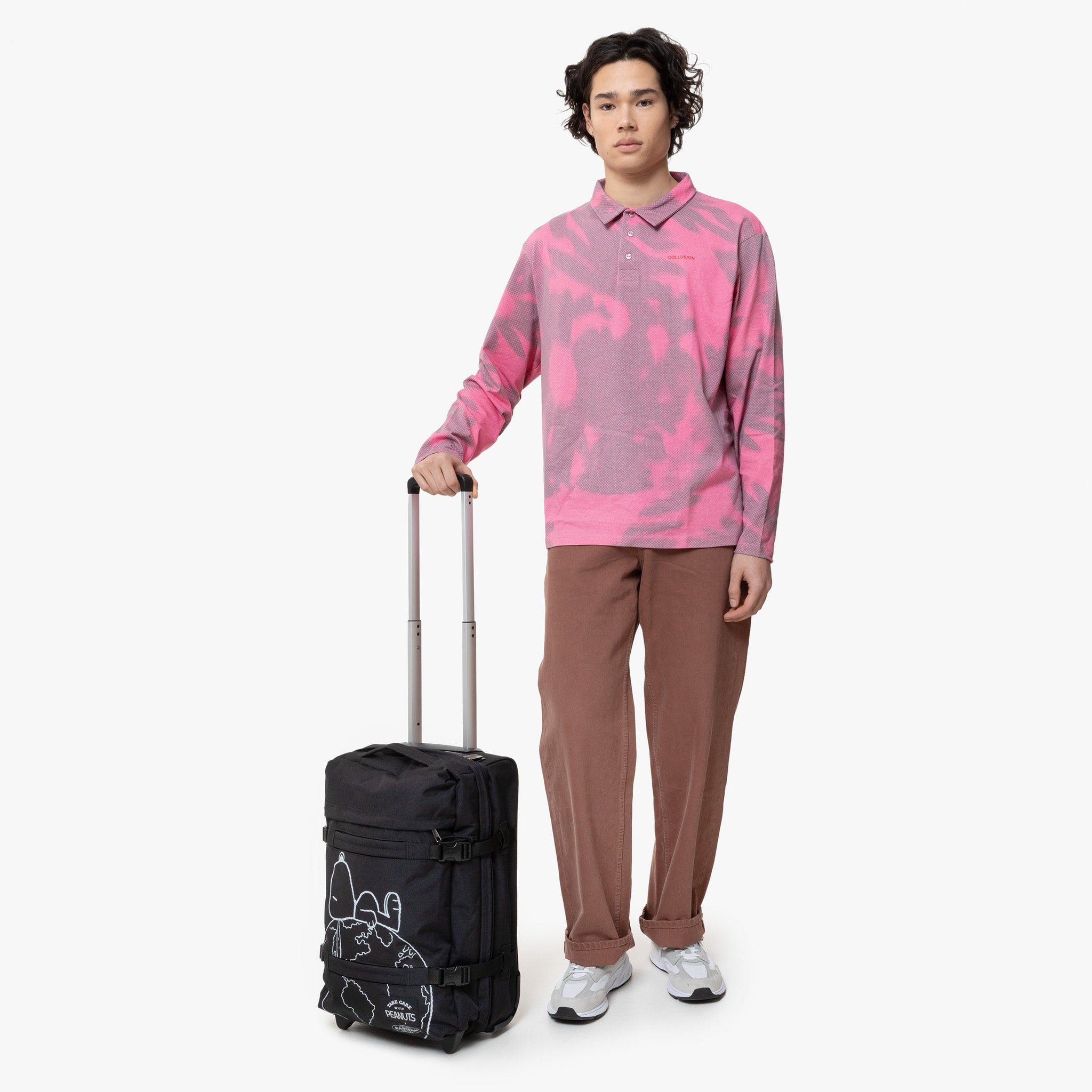 حقيبة سفر إيست باك ترانزيت إس صغيرة وناعمة بنقشة الفول السوداني - EK0A5BA77O11