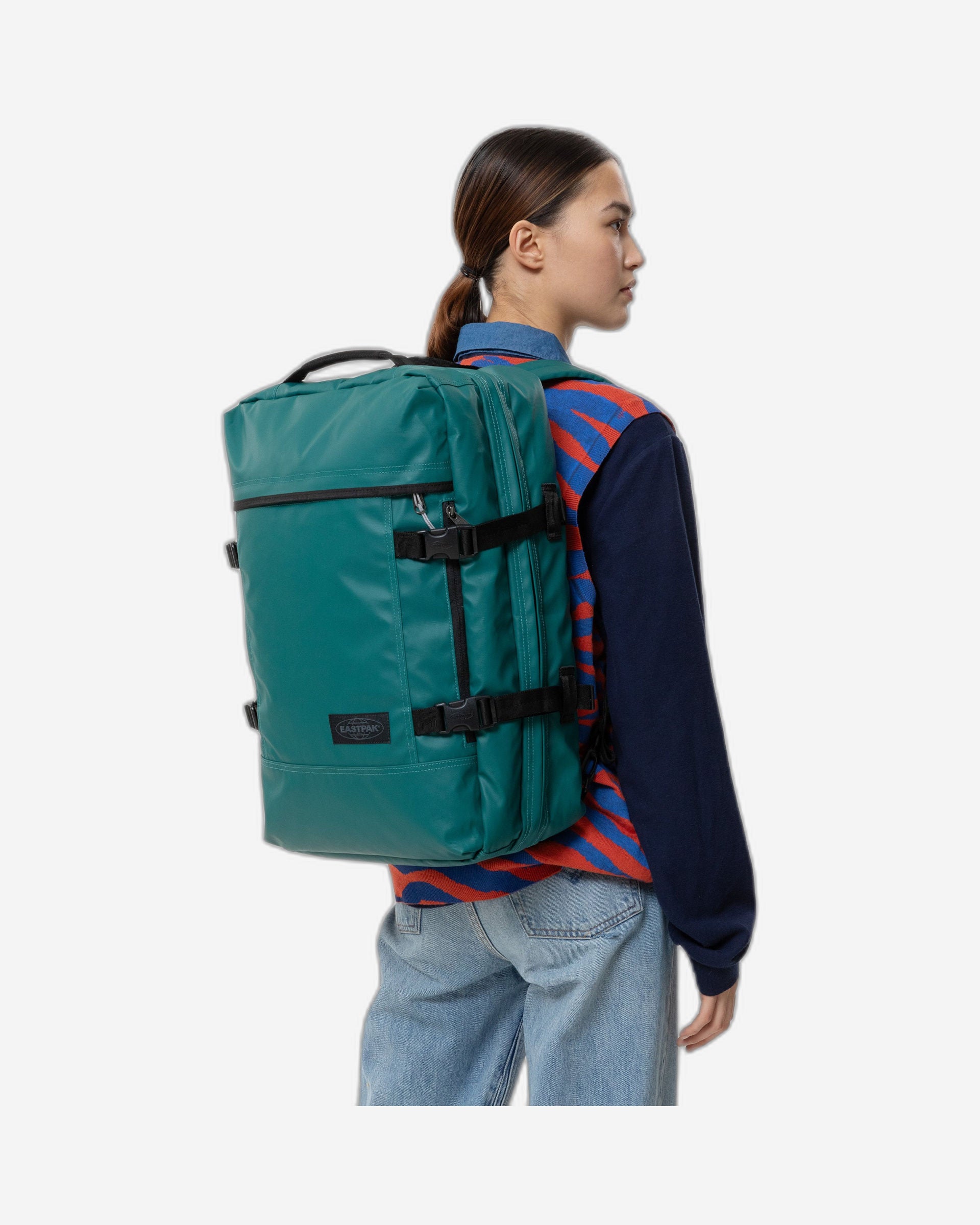 حقيبة ظهر Eastpak Travelpack Tarp Petrol كبيرة مع جيب للكمبيوتر المحمول - EK0A5BBR3O71
