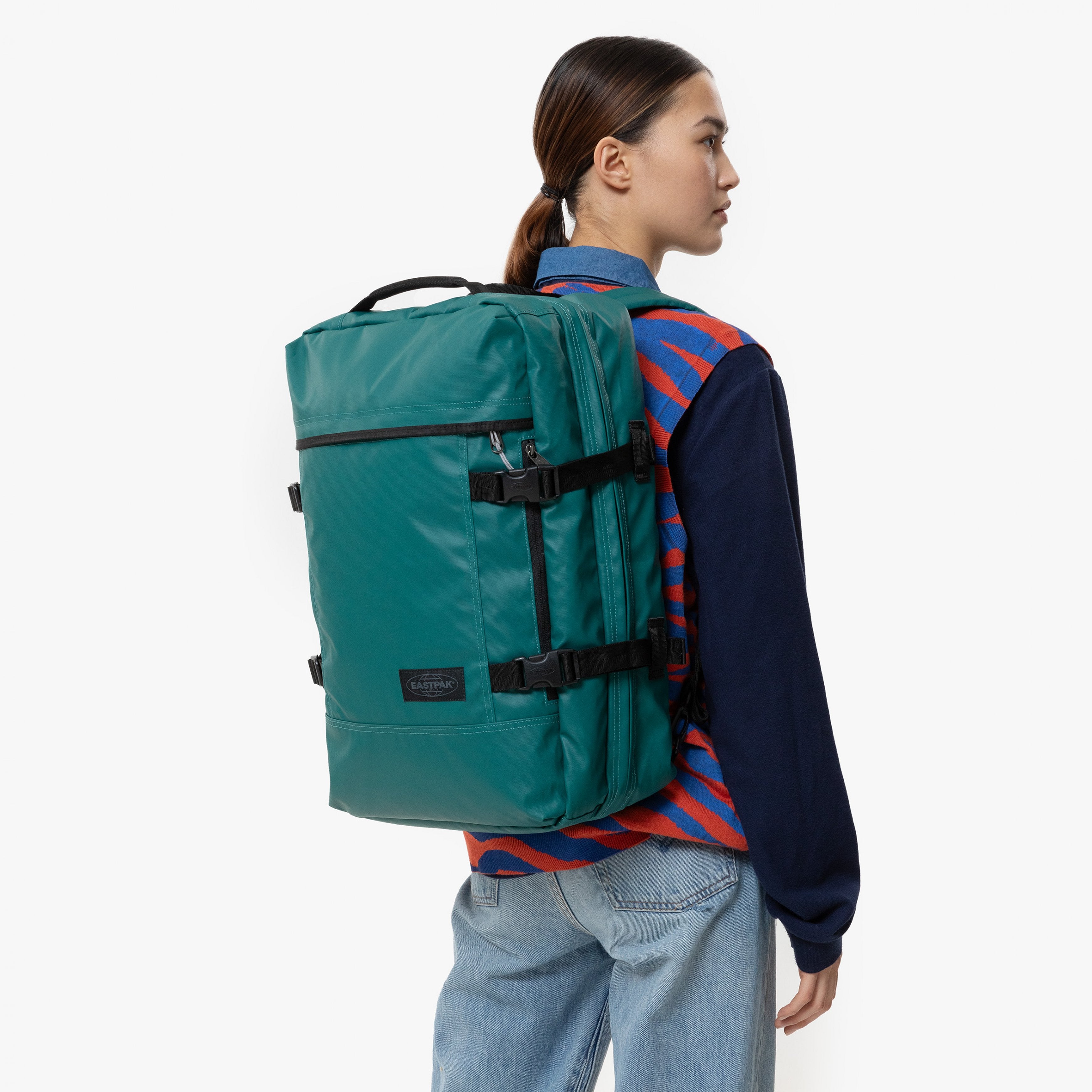Eastpak Travelpack Tarp Petrol Large backpack with laptop sleeve