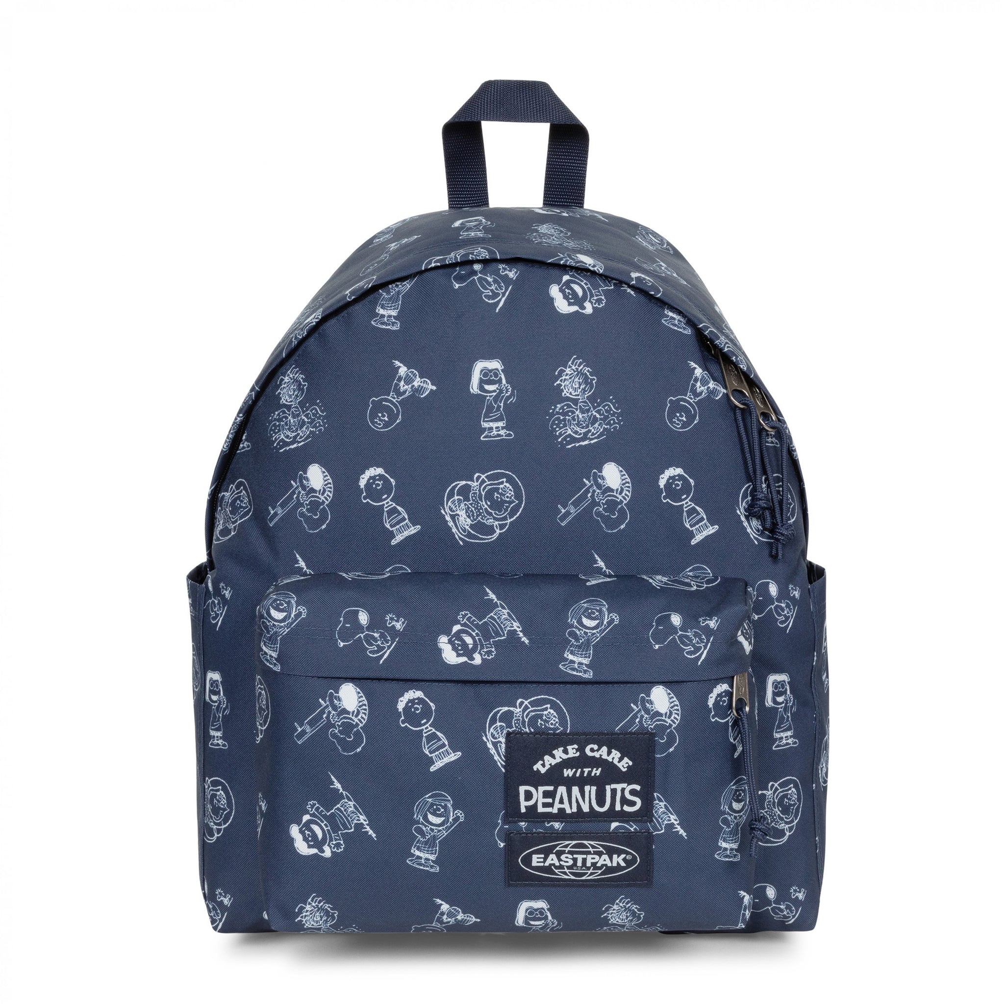 Eastpak Day Pak'R Peanuts Navy Medium backpack with bottle holder and laptop sleeve