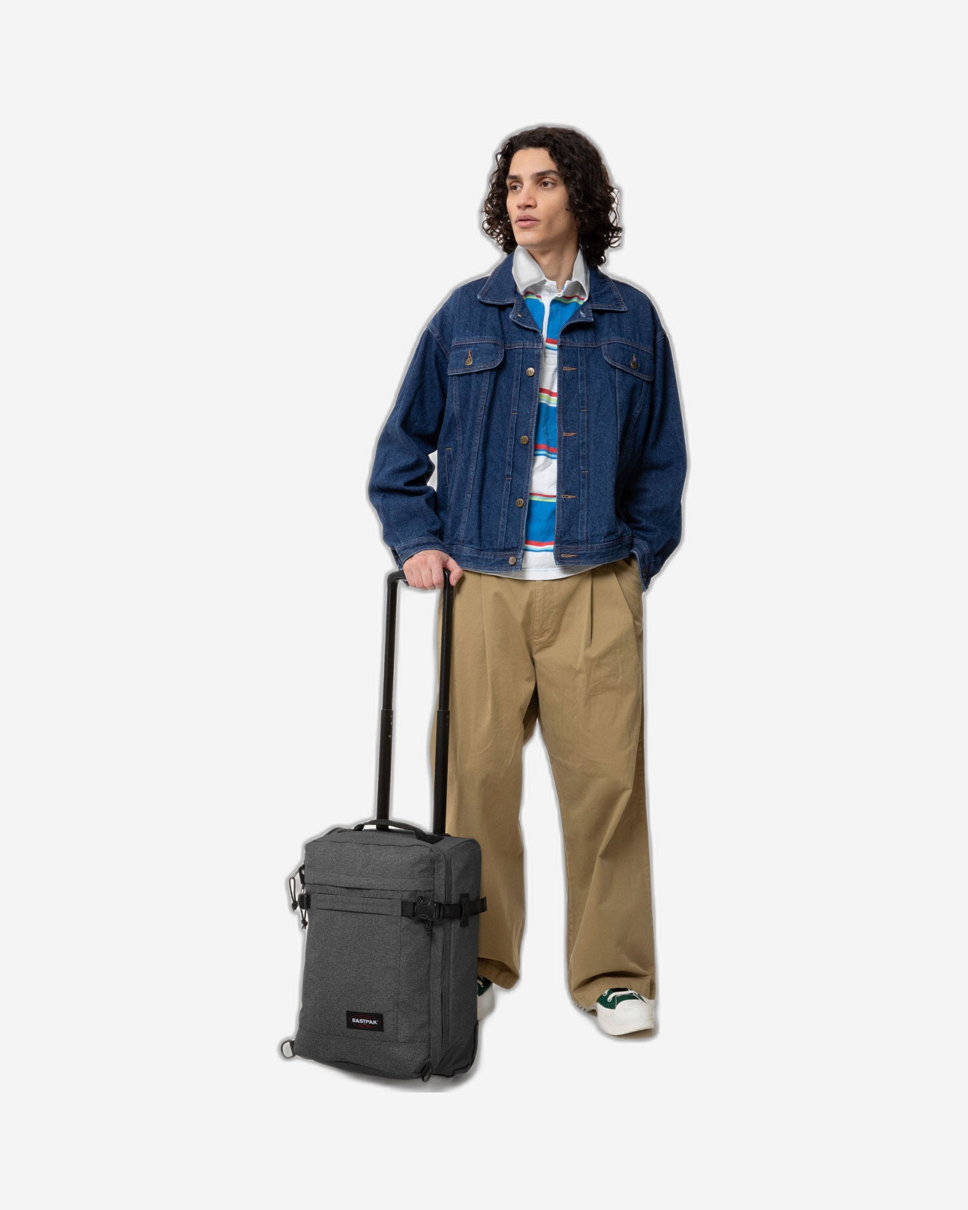 حقيبة إيستباك سترابسون مقاس Xxs من قماش الدنيم الأسود - EK0A5BIM77H1