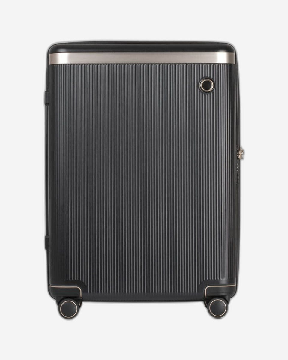 عربة أمتعة إيكولاك ديناستي، مقاس 24 بوصة، بأربع عجلات مزدوجة، لون أسود-ذهبي - PC142 24 BLK/GLD