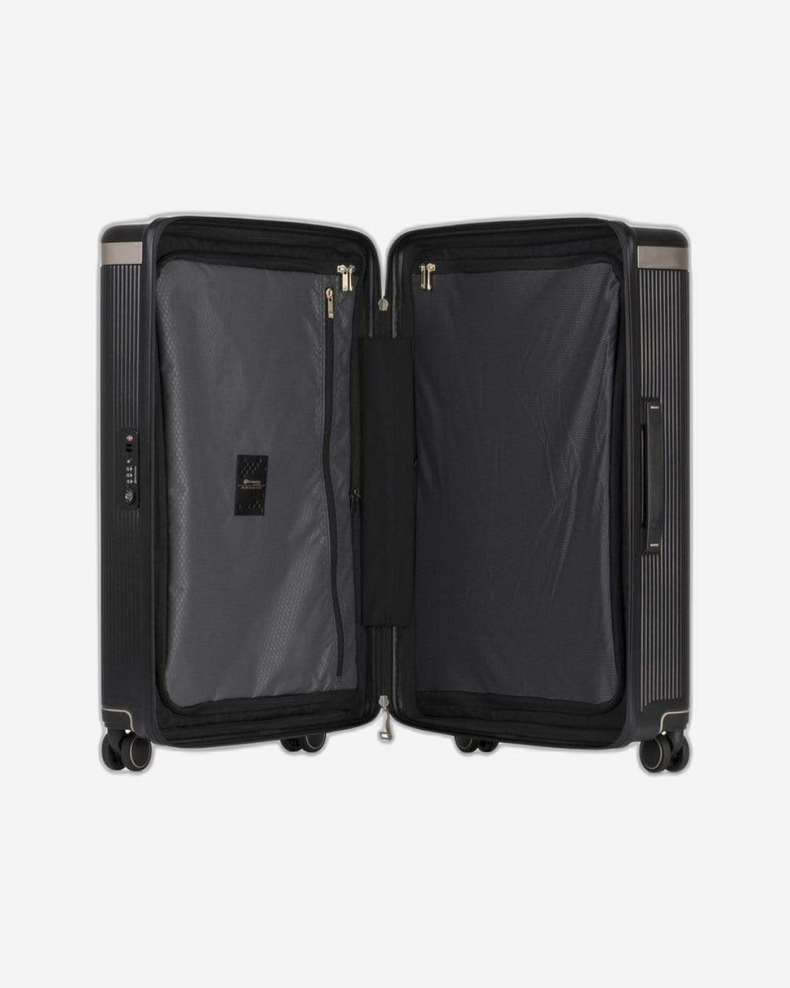 عربة أمتعة إيكولاك ديناستي، مقاس 24 بوصة، بأربع عجلات مزدوجة، لون أسود-ذهبي - PC142 24 BLK/GLD