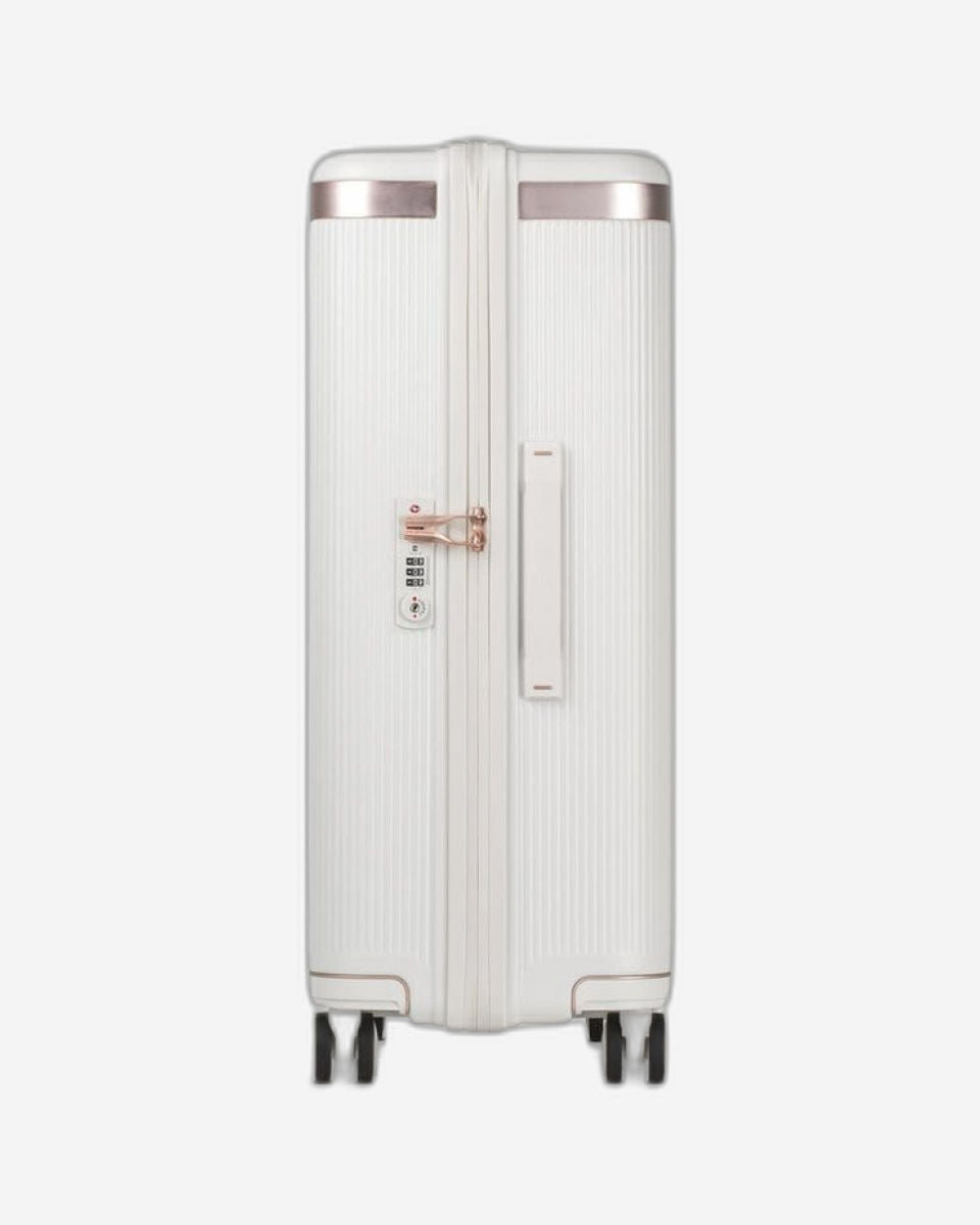 عربة أمتعة إيكولاك ديناستي مقاس 24 بوصة مزودة بأربع عجلات مزدوجة، لون أبيض عاجي - PC142 أبيض عاجي مقاس 24