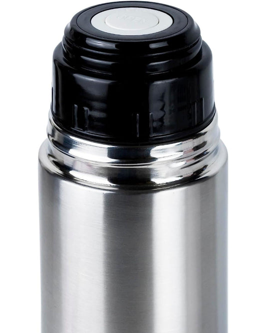 ترمس نيسان فاكيوم مزدوج الجدار مع شريط ملون، فضي، سعة 1 لتر