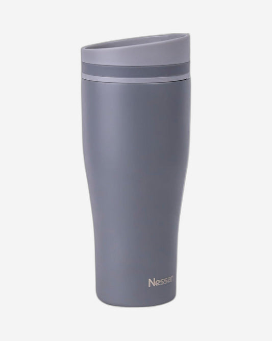 كوب نيسان المعزول المصنوع من الفولاذ المقاوم للصدأ، سعة 360 مل - كوب حراري محمول مثالي للمشروبات الساخنة والباردة في أي مكان: المنزل، وصالة الألعاب الرياضية، والأنشطة الخارجية، والمكتب، والمدرسة - رمادي