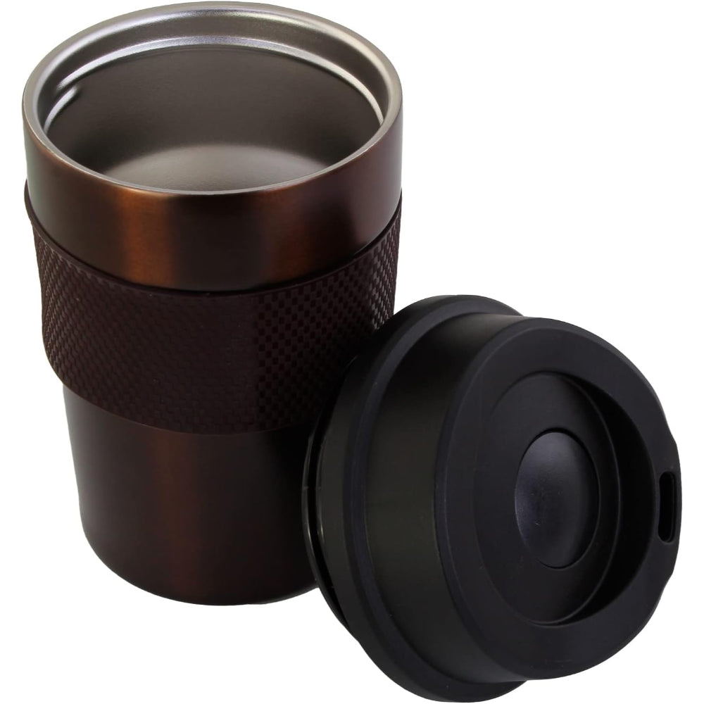 كوب نيسان مزدوج الجدار عالي التفريغ، سعة ٣٦٠ مل، مع غلاف مطاطي من السيليكون | كوب معزول من الفولاذ المقاوم للصدأ للمشروبات الساخنة والباردة