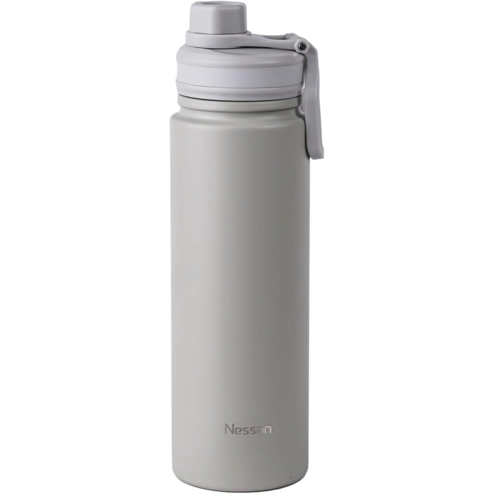 Nessan 720ml Travel Flask – Double Wall Insulated Stainless Steel Vacuum Bottle for Hot and Cold Beverages - Beige