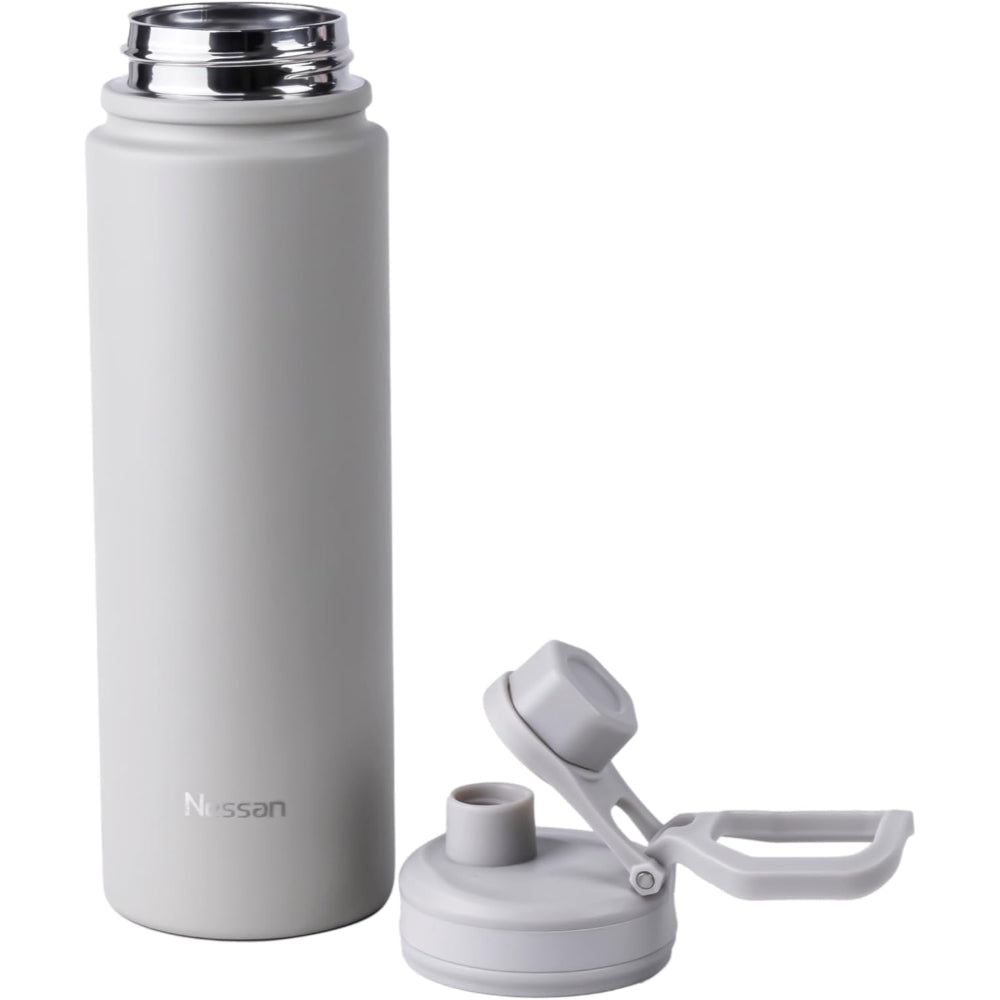 قارورة سفر نيسان سعة 720 مل - زجاجة مفرغة من الفولاذ المقاوم للصدأ معزولة بجدار مزدوج للمشروبات الساخنة والباردة - بيج