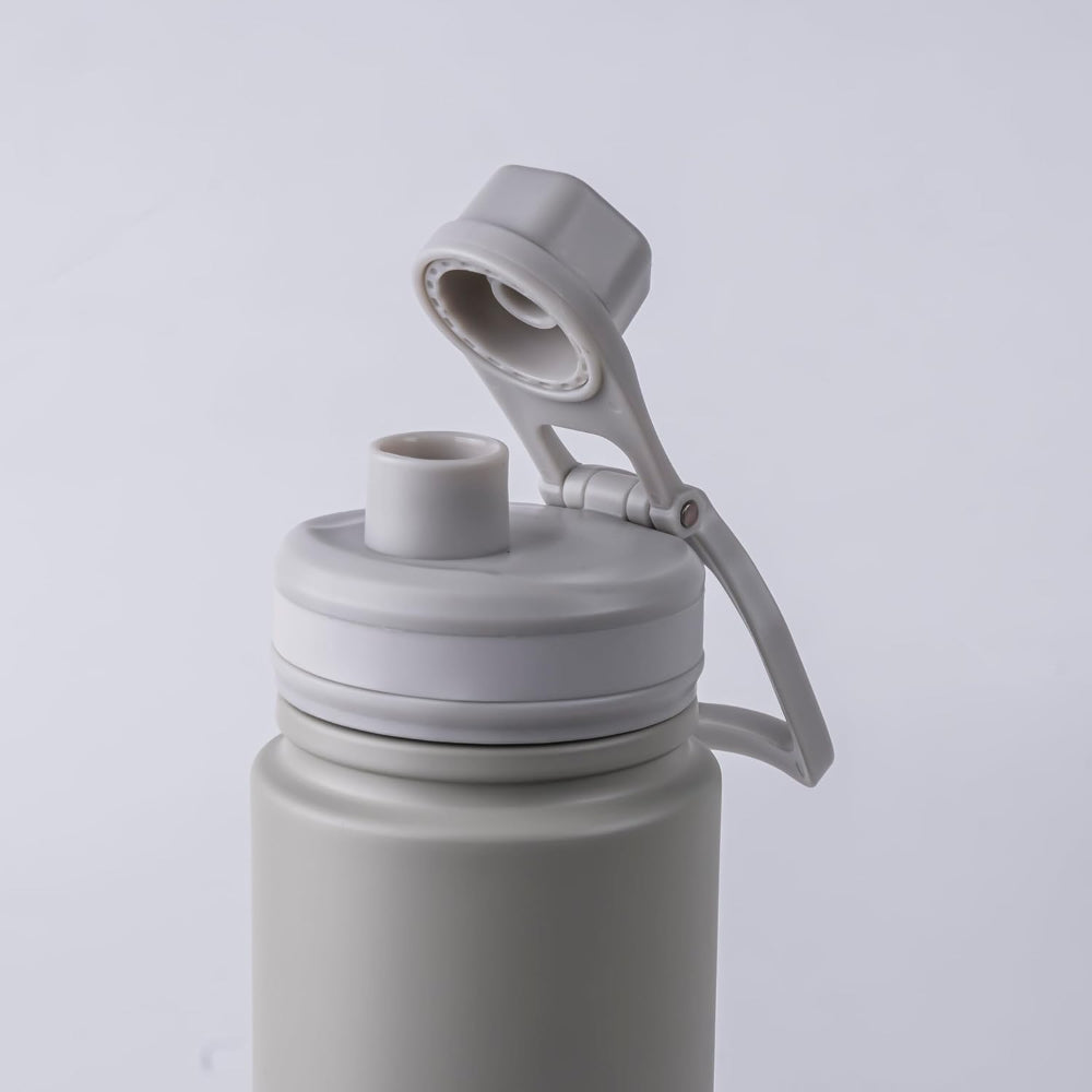 قارورة سفر نيسان سعة 720 مل - زجاجة مفرغة من الفولاذ المقاوم للصدأ معزولة بجدار مزدوج للمشروبات الساخنة والباردة - بيج