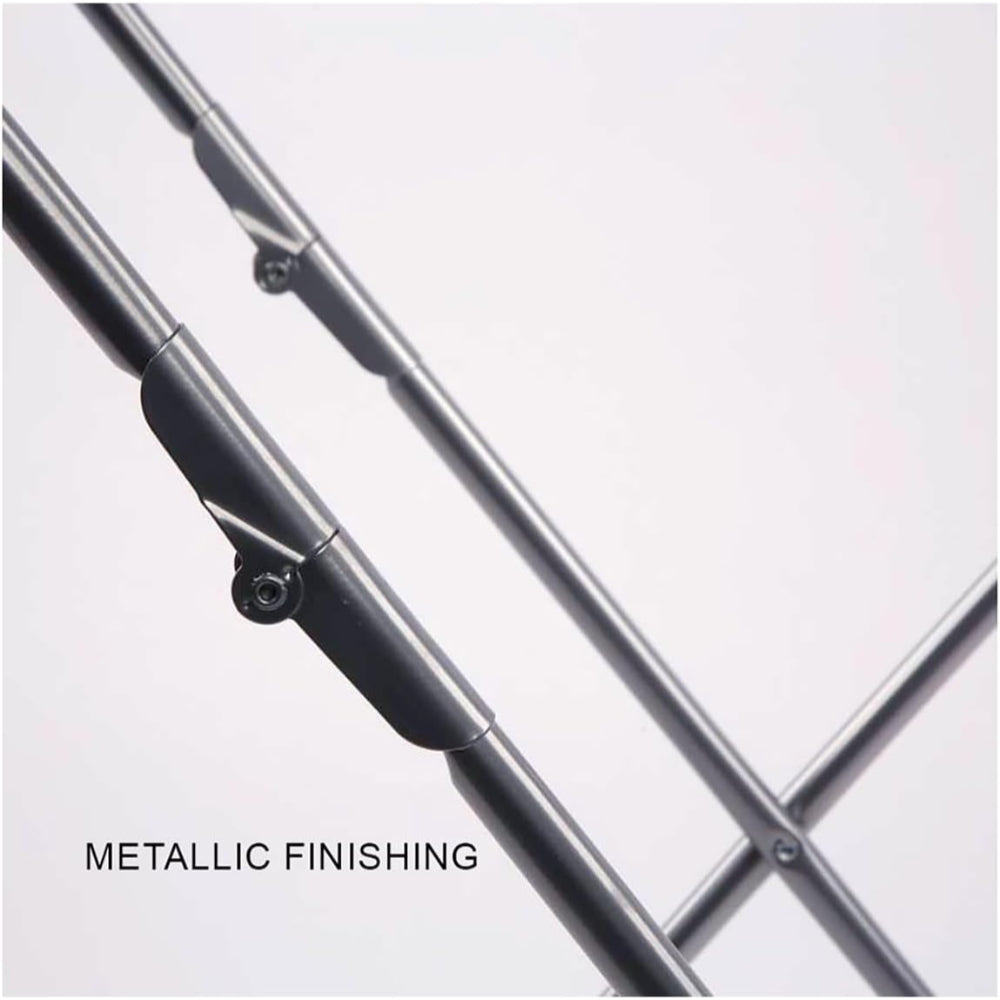 مجفف ملابس فيرا من كويزين آرت، ١٨ شهرًا - رف تجفيف قابل للطي بإطار فضي | ١٨٠ سم × ٥٠ سم × ١٠٨٫٥ سم، مطلي بالفضة، بلمسة نهائية معدنية