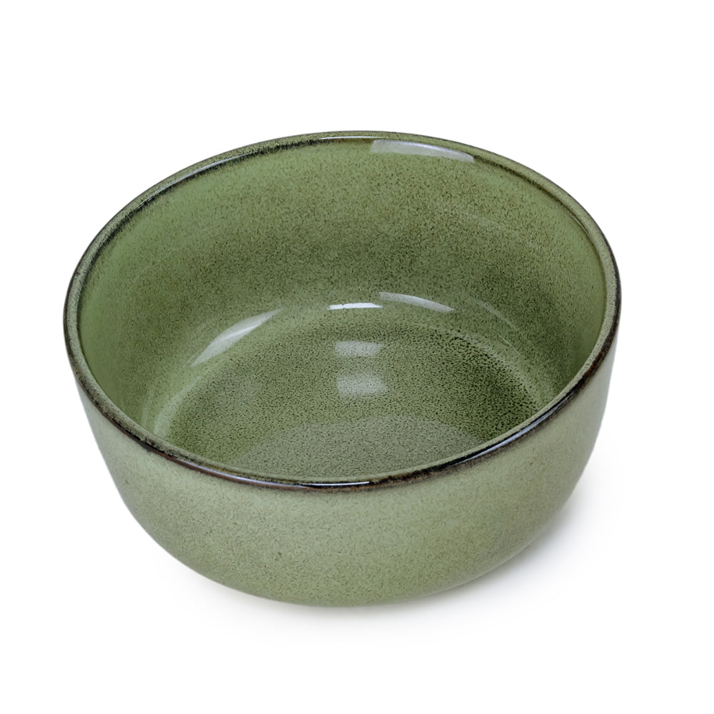 Cuisine Art Lara Collection, Modern & Durable 15cm Stoneware Bowl, Green (Set of 1)
