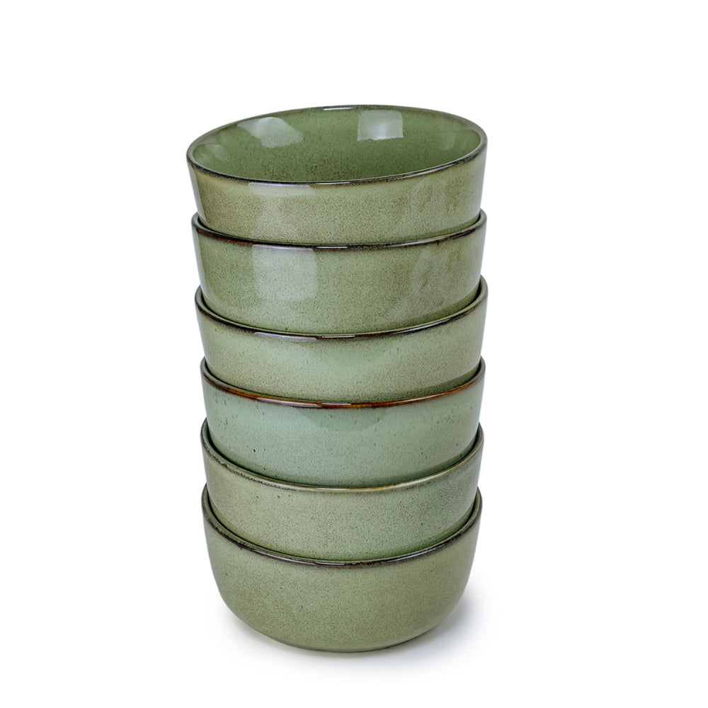 مجموعة لارا من فنون المطبخ، وعاء فخاري عصري ومتين، مقاس 15 سم، أخضر (مجموعة من قطعة واحدة)