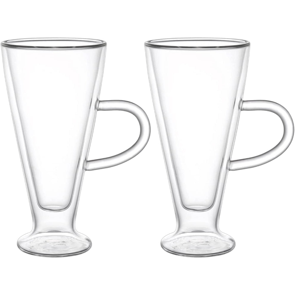 300ML DOUBLE WALL GLASS CUP 2PCS SET