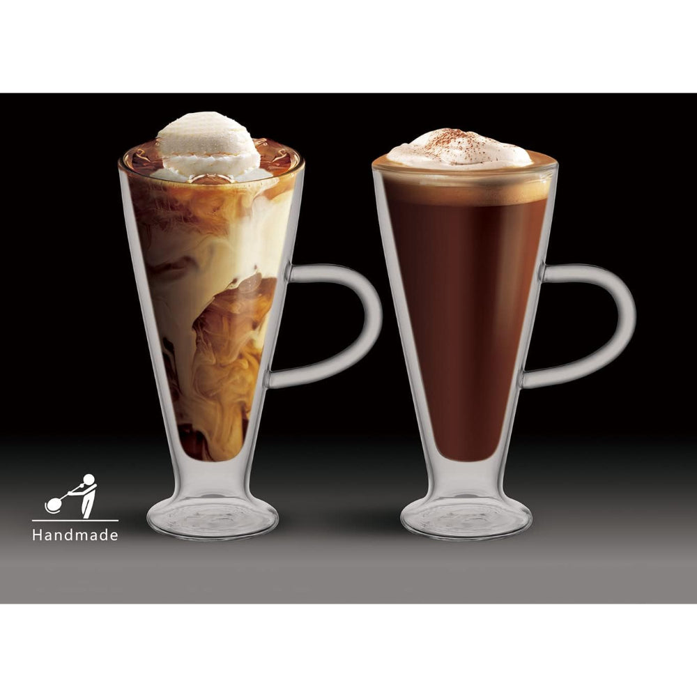 طقم أكواب زجاجية مزدوجة الجدار من كويزين آرت، قطعتين، سعة 300 مل