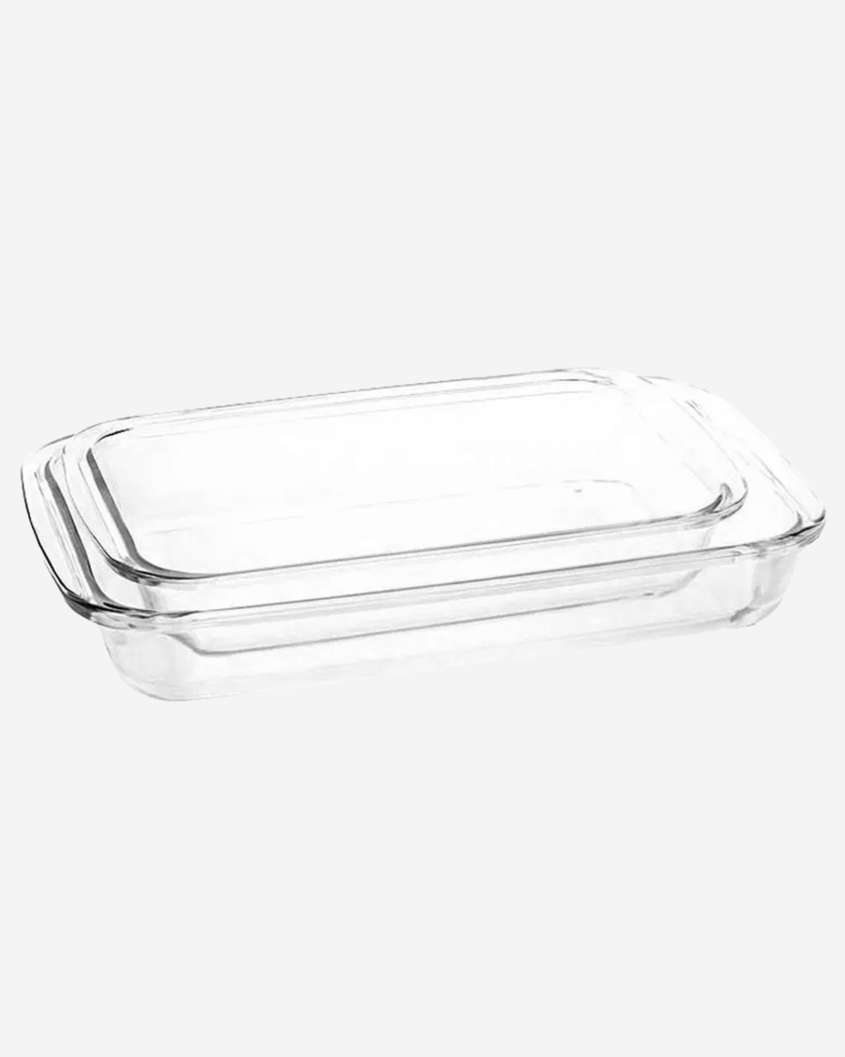 Marinex Glass Rectangular Roaster Set, Heat-Resistant, Oven-Safe, 2.2L + 2.9L